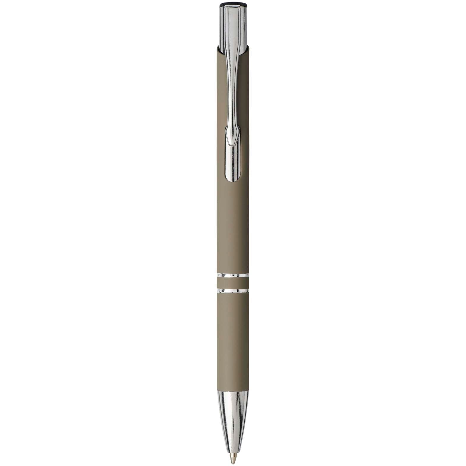 Moneta Soft Touch Druckkugelschreiber (schwarze Mine) – Dunkelgrau