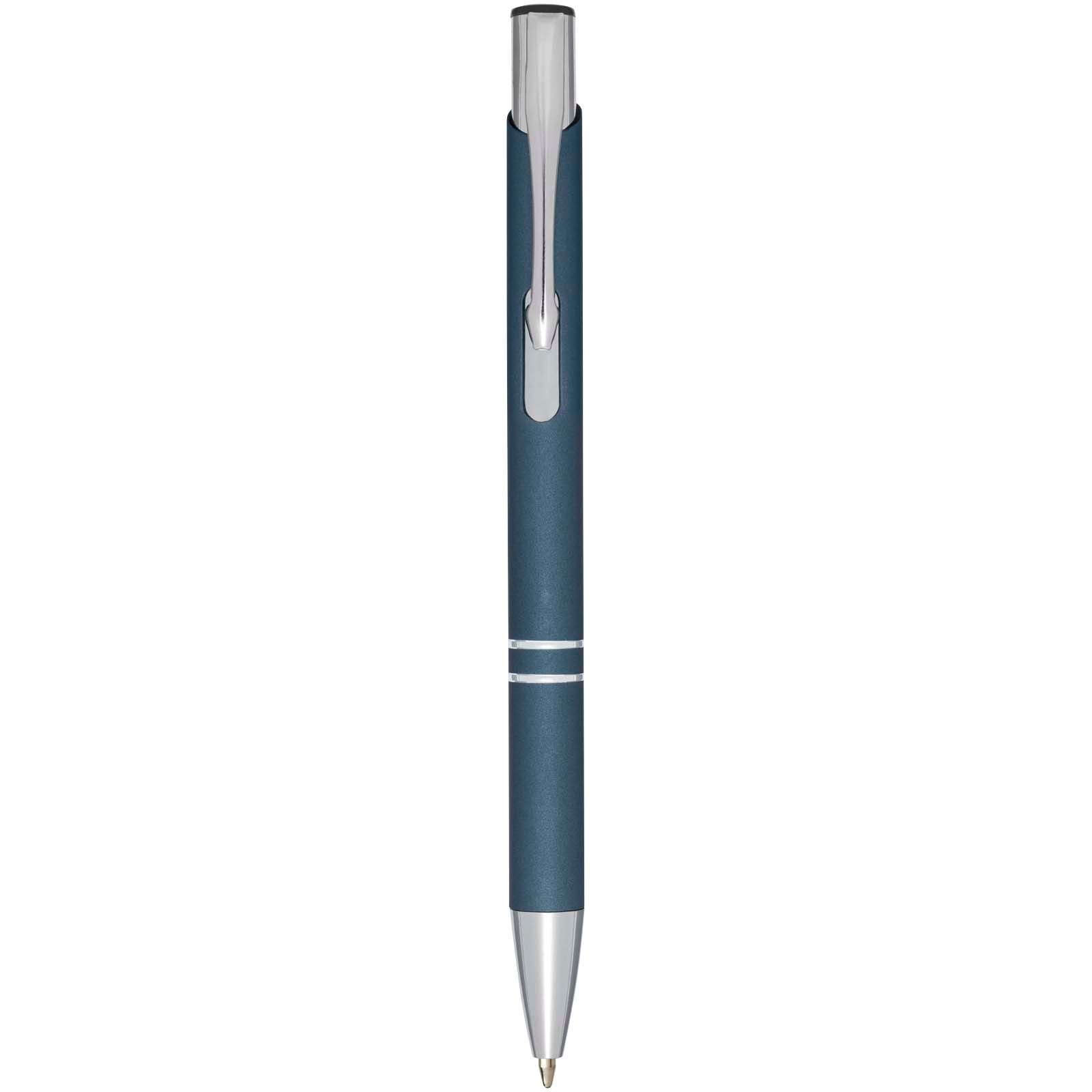 Moneta Soft Touch Druckkugelschreiber (schwarze Mine) – Hale Blau