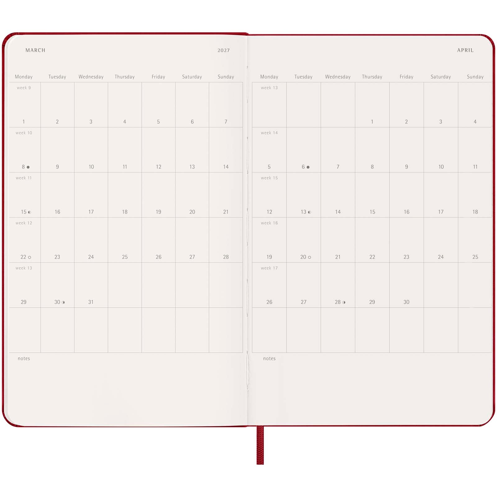 Moleskine Hardcover 12 Monate Wochenkalender L