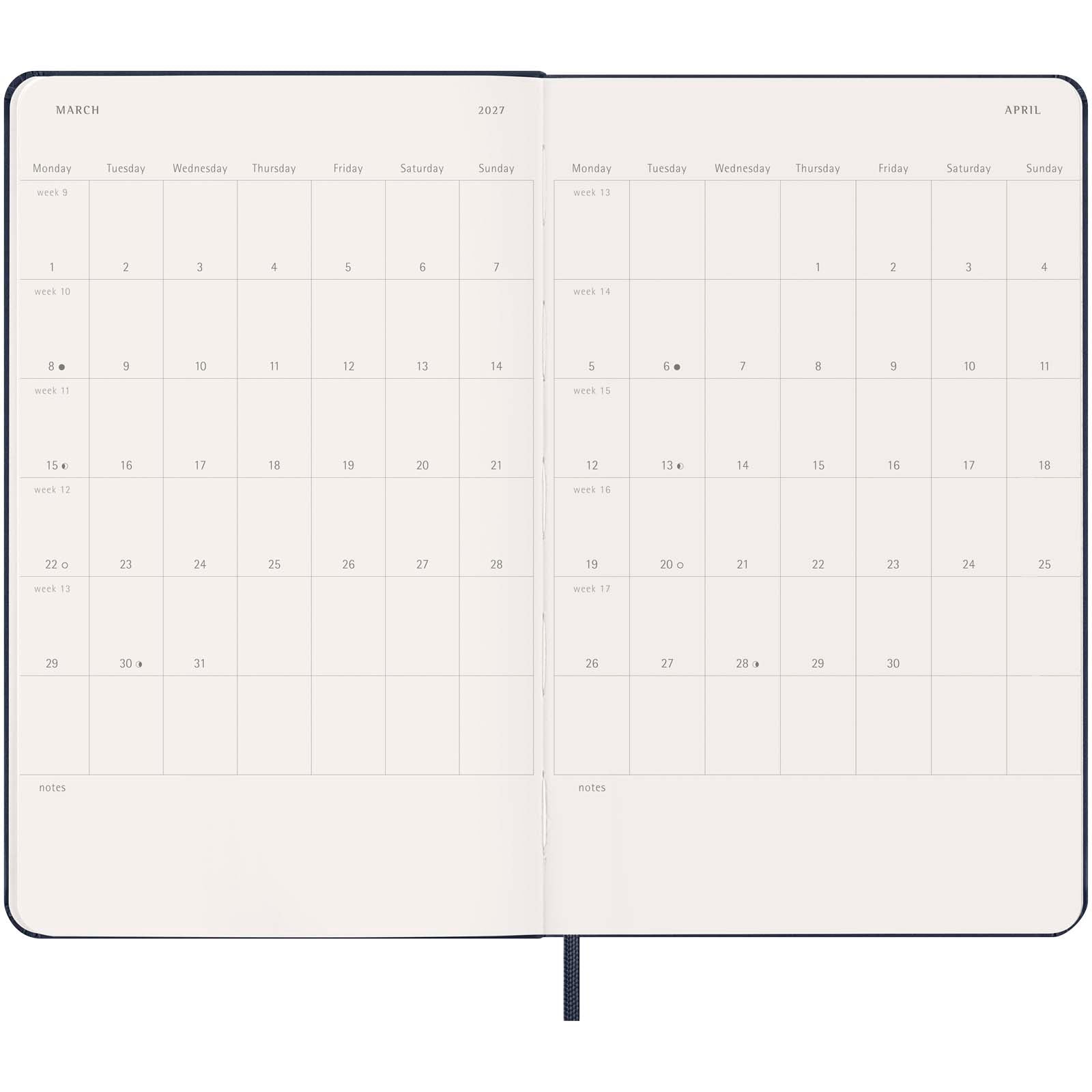 Moleskine Hardcover 12 Monate Wochenkalender L