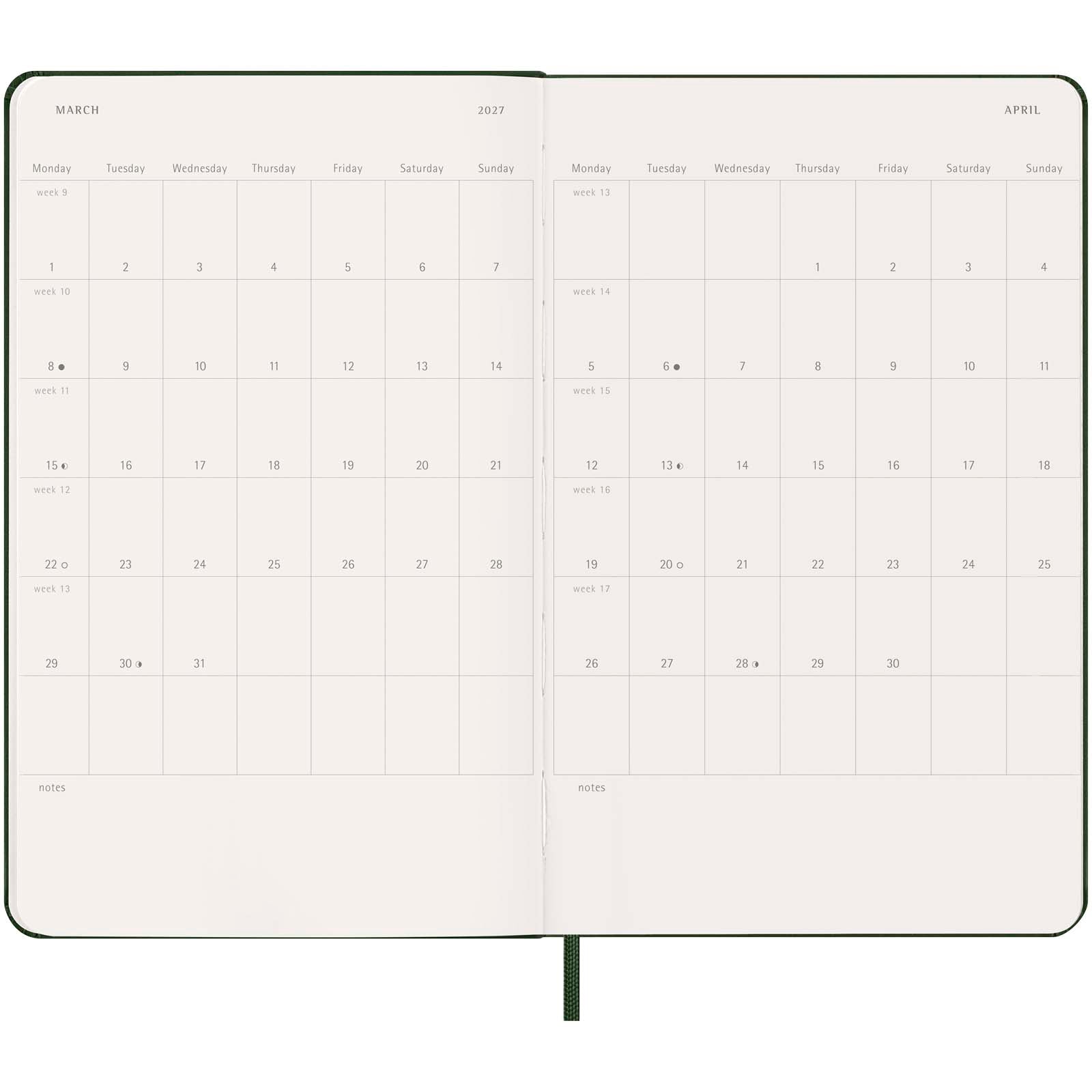 Moleskine Hardcover 12 Monate Wochenkalender L
