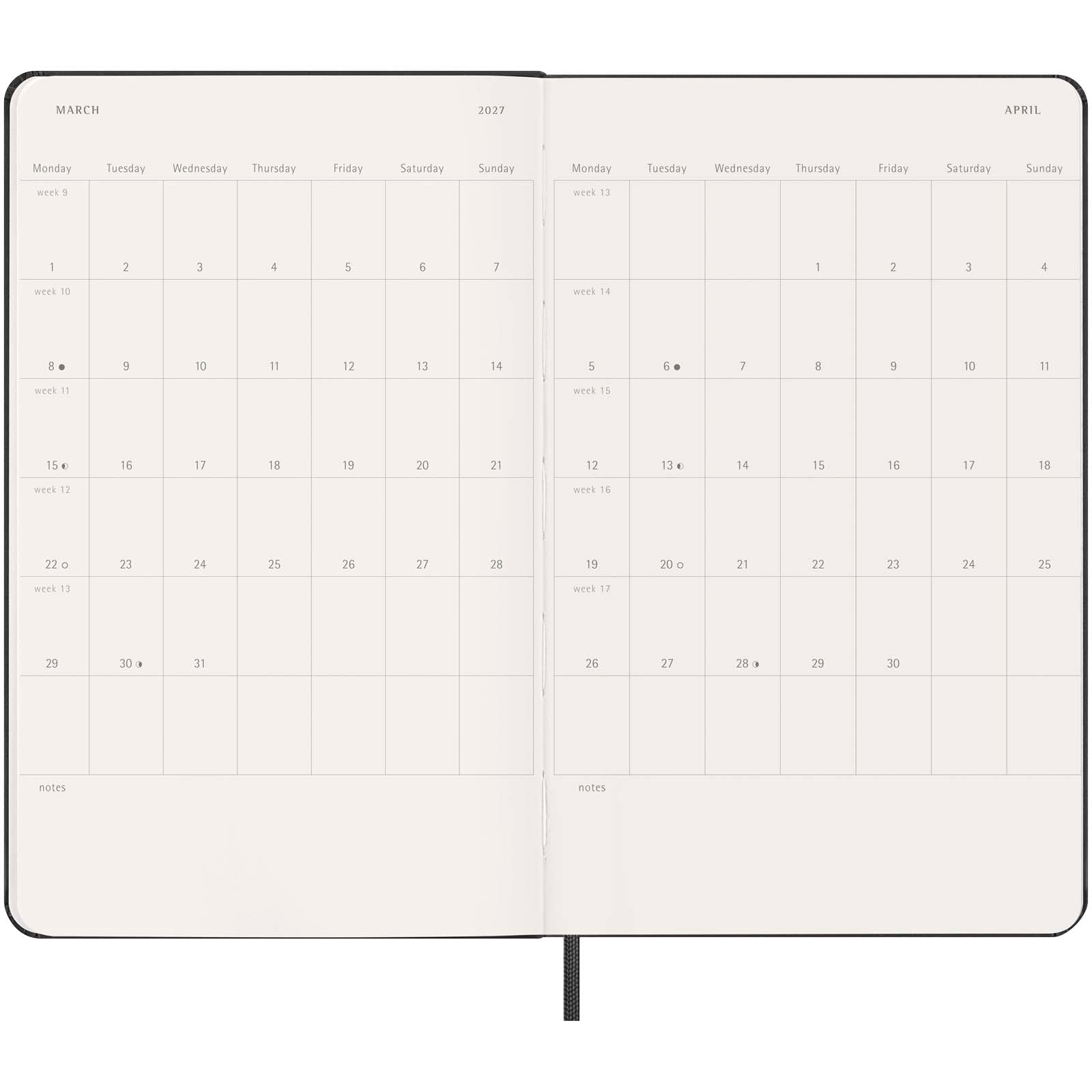 Moleskine Hardcover 12 Monate Wochenkalender L
