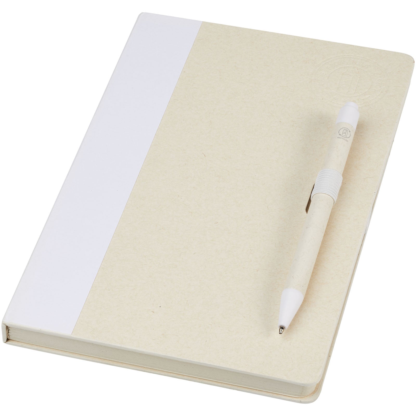Dairy Dream A5 Notizbuch und Kugelschreiber-Set aus recyceltem Milchkarton – Weiss