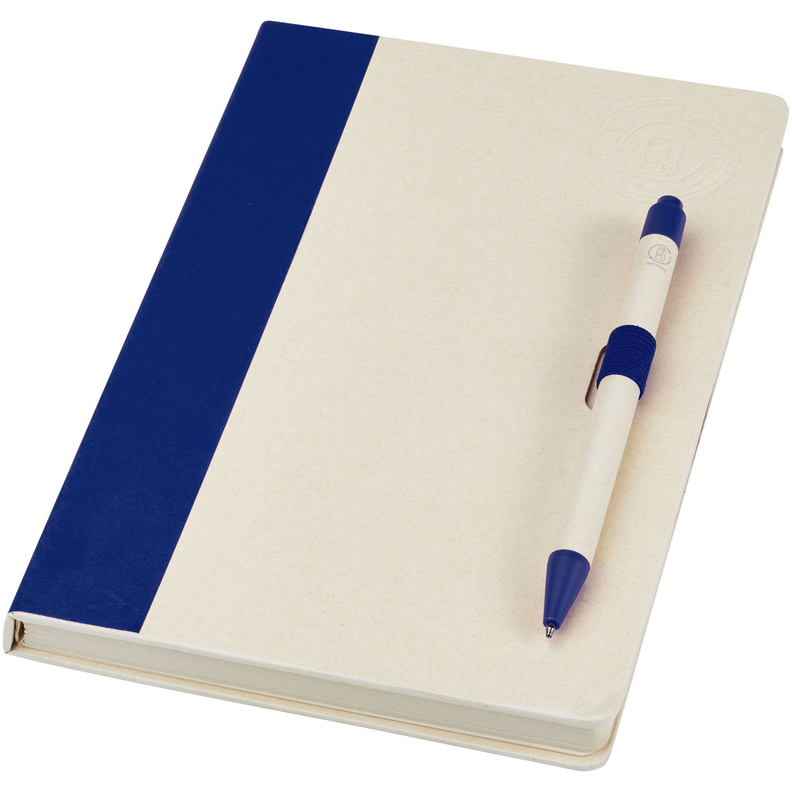 Dairy Dream A5 Notizbuch und Kugelschreiber-Set aus recyceltem Milchkarton – Blau