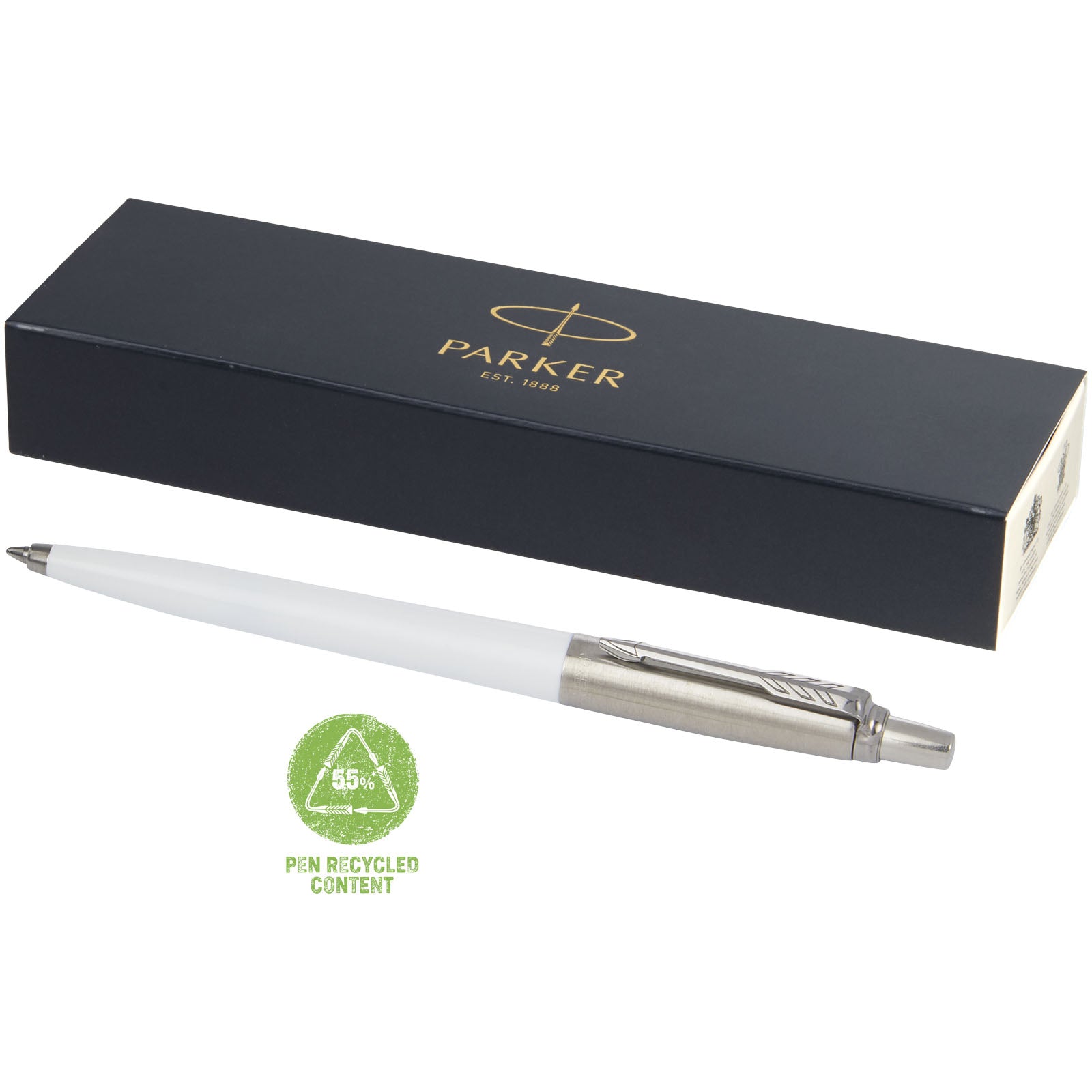 Parker Jotter Recycled Kugelschreiber (blaue Mine) – Weiss