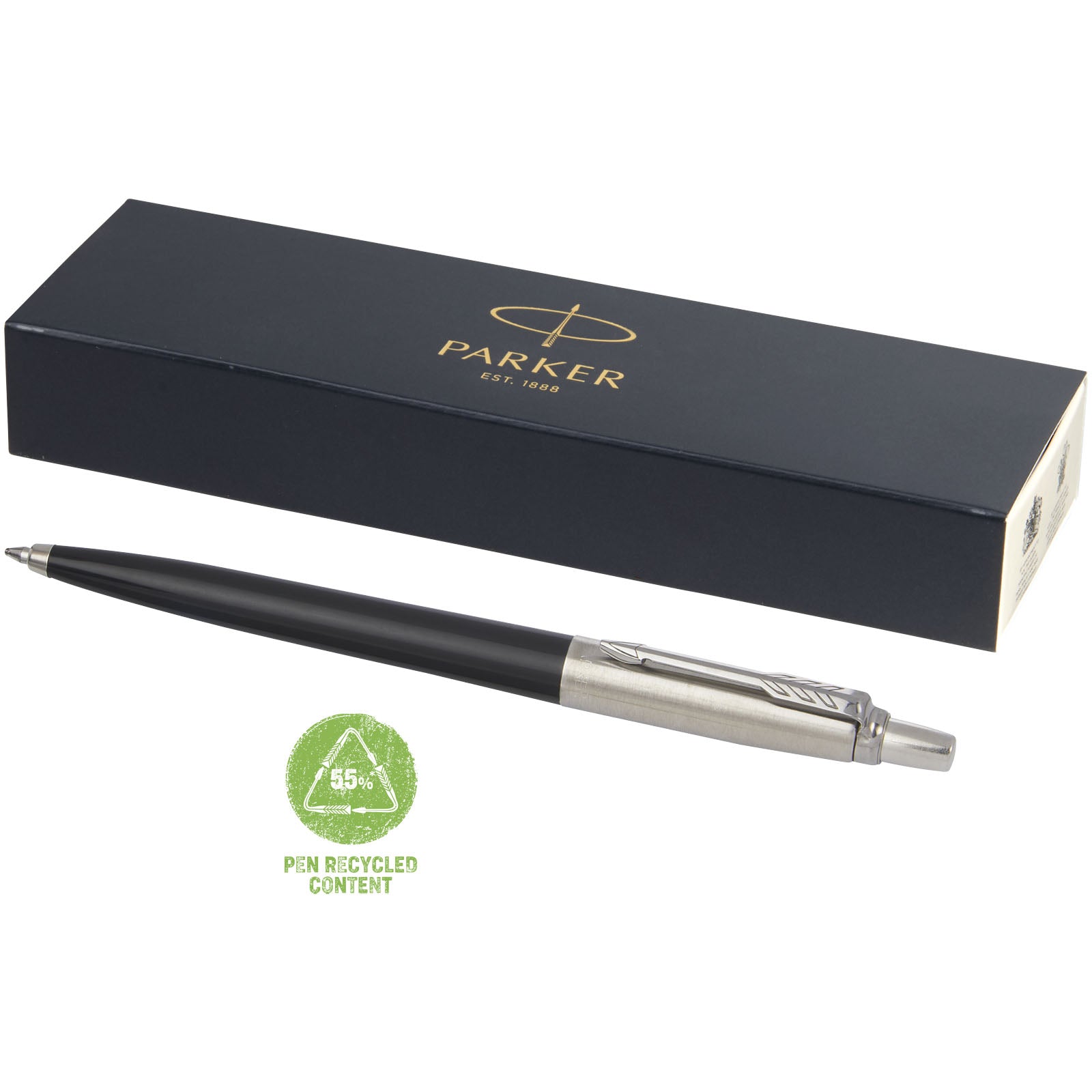 Parker Jotter Recycled Kugelschreiber (blaue Mine) – Schwarz
