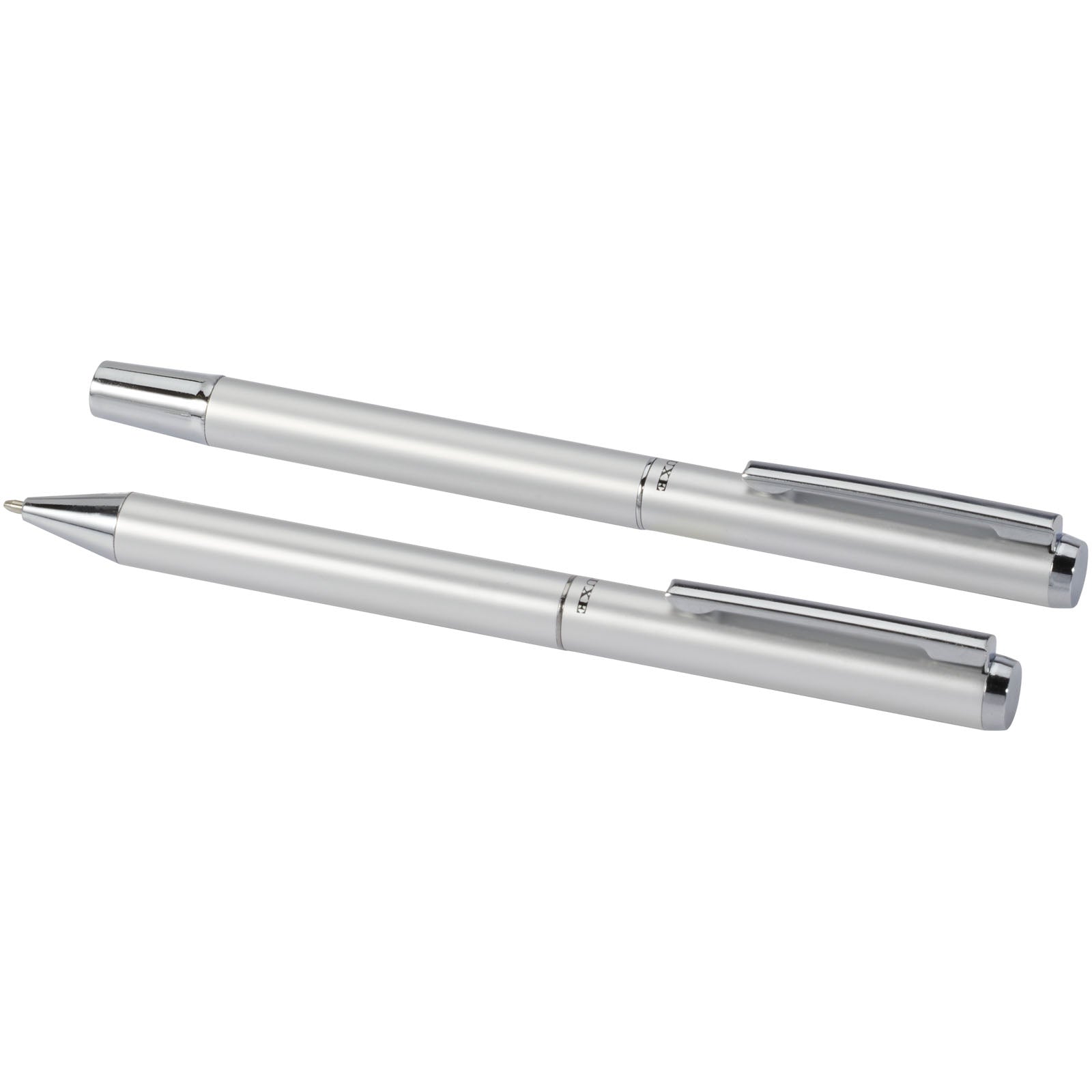 Lucetto Set mit Kugelschreiber und Tintenroller aus recyceltem Aluminium (schwarze Mine)