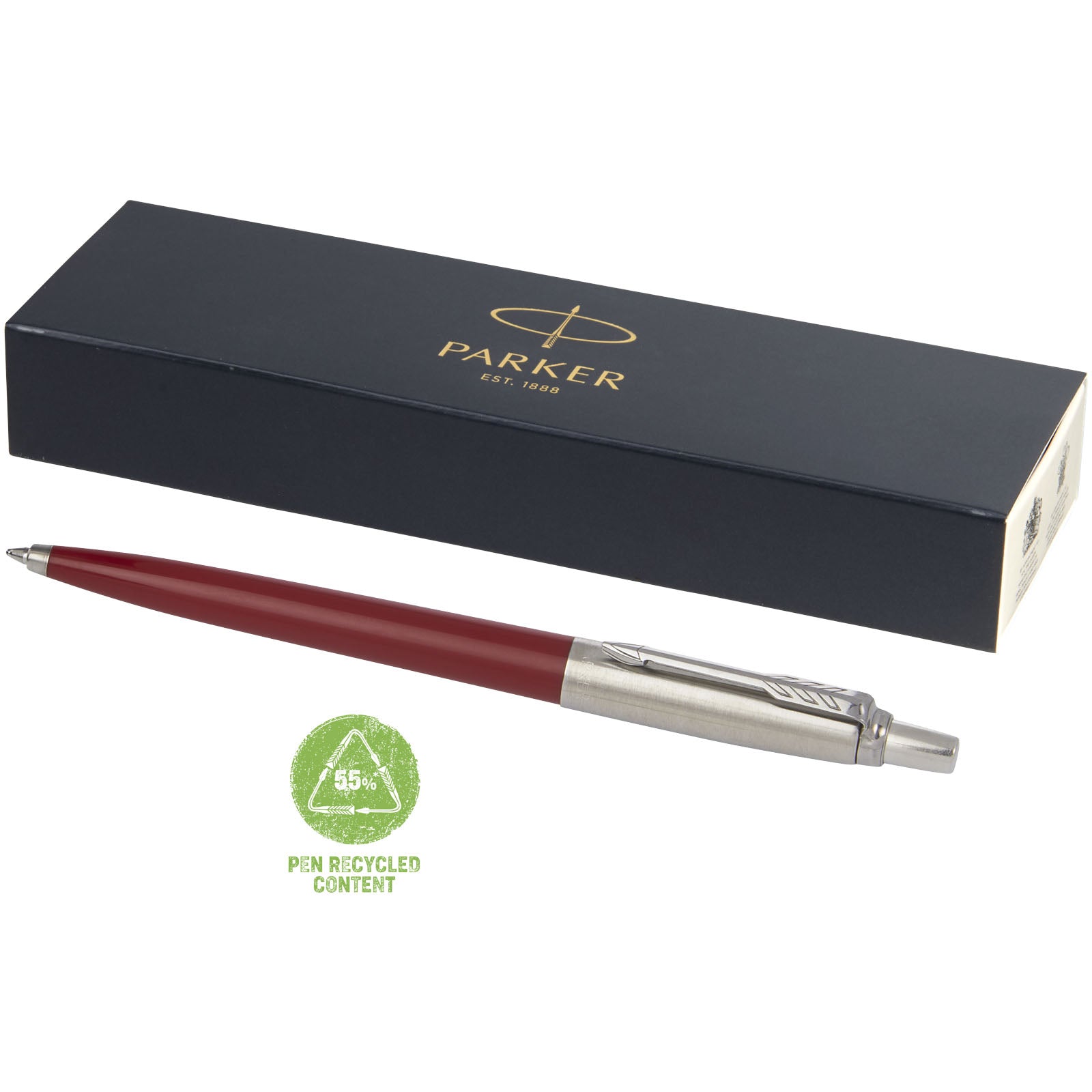 Parker Jotter Recycled Kugelschreiber (schwarze Mine) – Dunkelrot