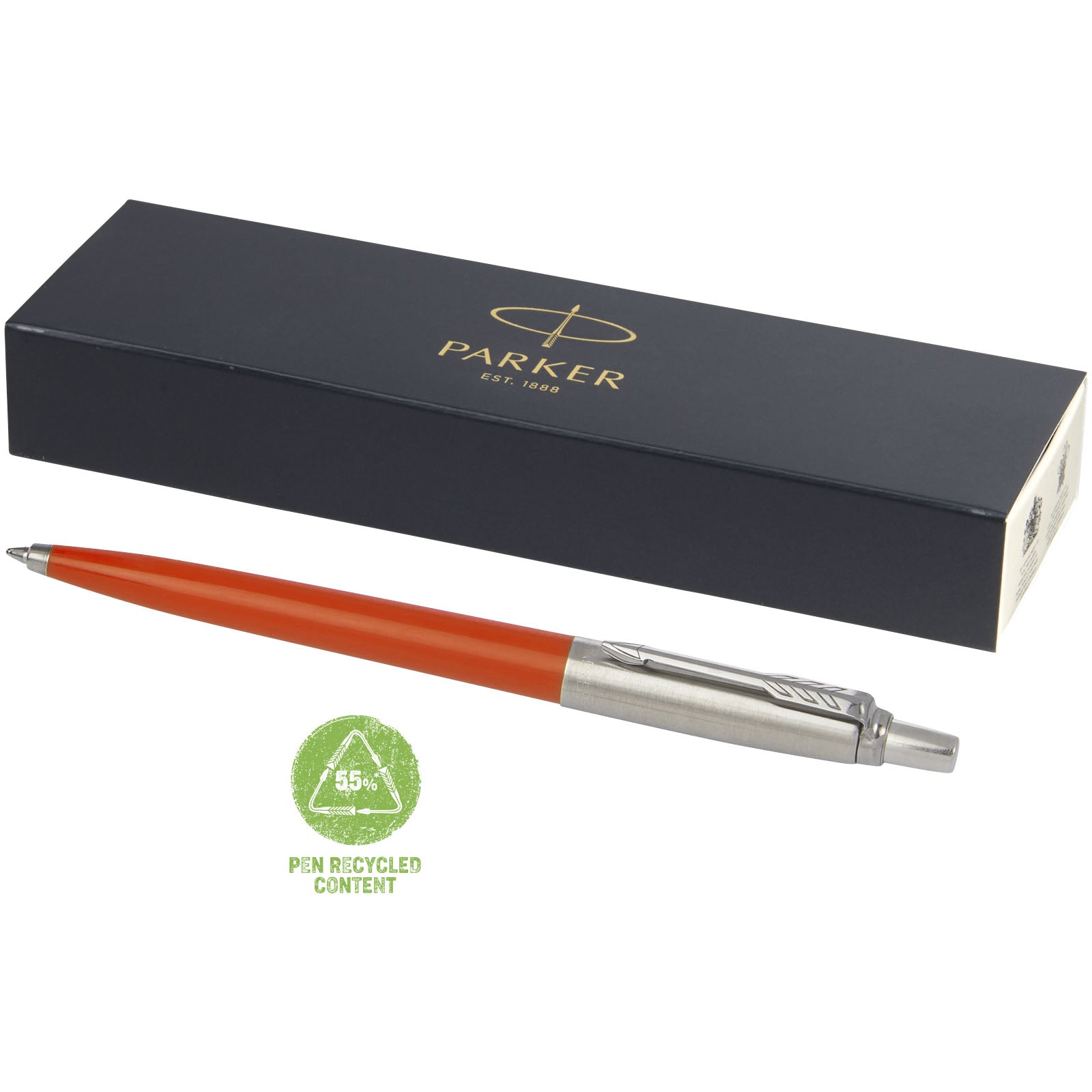 Parker Jotter Recycled Kugelschreiber (schwarze Mine) – Orange