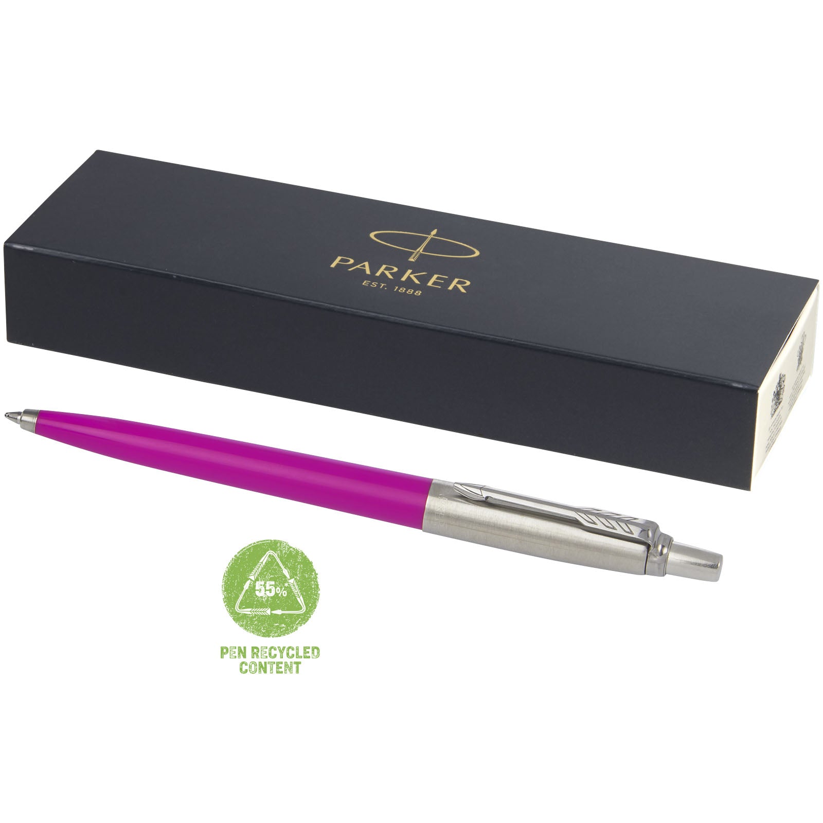 Parker Jotter Recycled Kugelschreiber (schwarze Mine) – Magenta