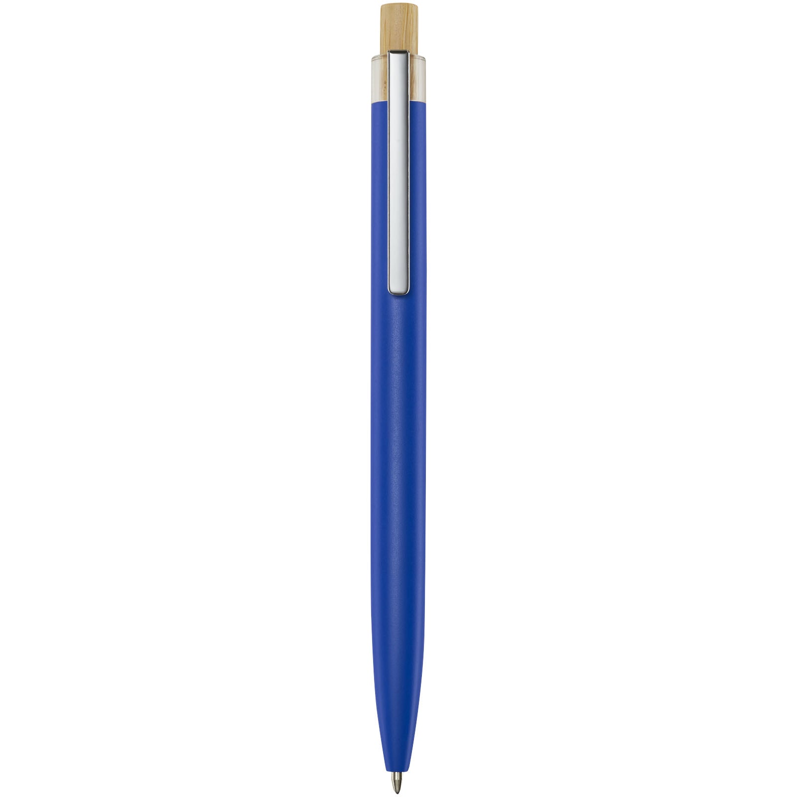 Nooshin Kugelschreiber aus recyceltem Aluminium (schwarze Mine) – Blau