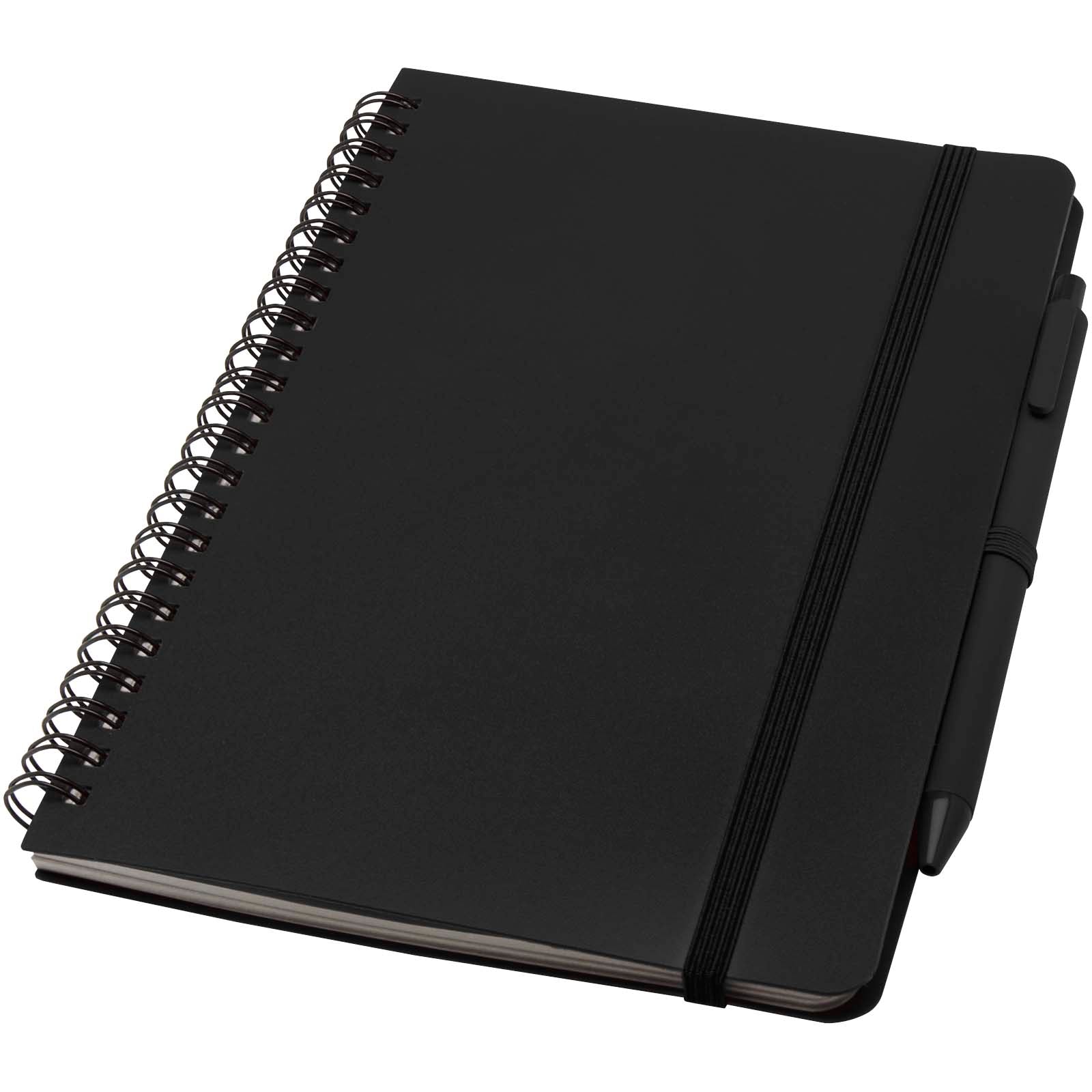Thalaasa A5 Hardcover Notizbuch mit Kugelschreiber (schwarze Mine) – Schwarz