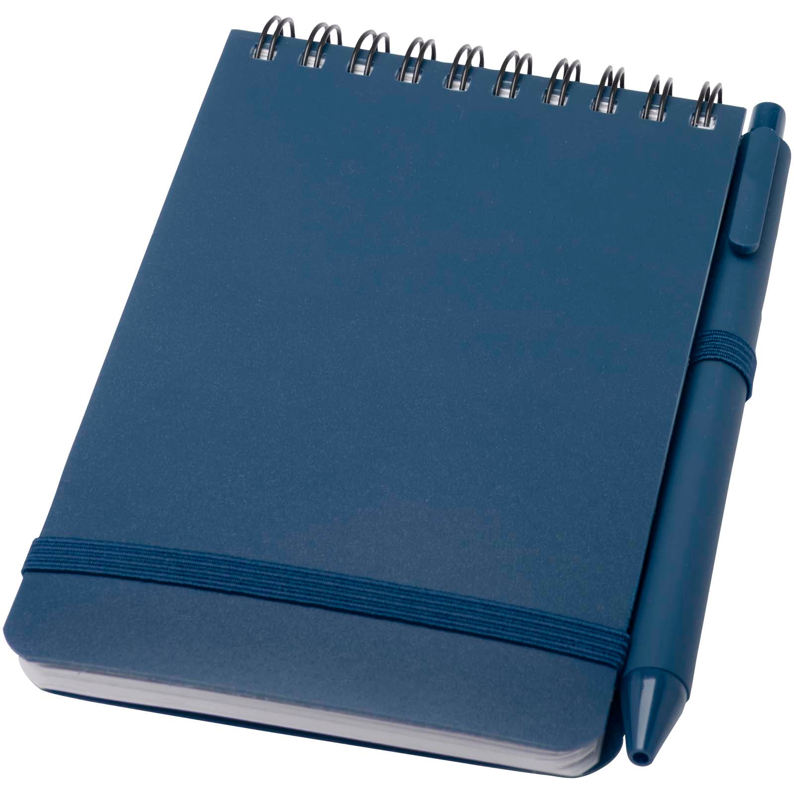 Thalaasa A6 Hardcover Notizbuch aus Ocean Bound Kunststoff mit Kugelschreiber (schwarze Mine) – Ozeanblau