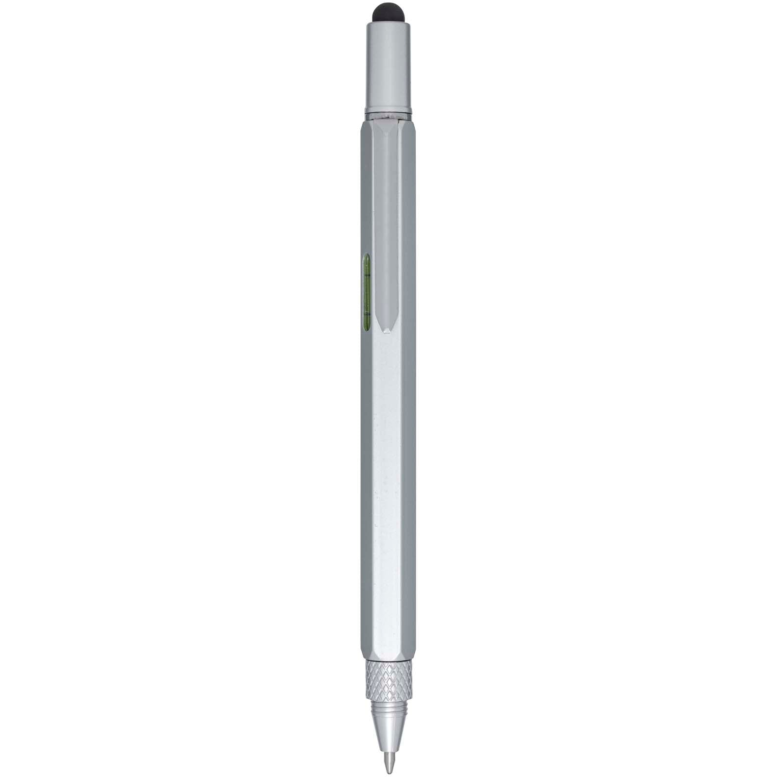 Dora Multifunktionsstift aus recyceltem Aluminium (schwarze Mine) – Silber