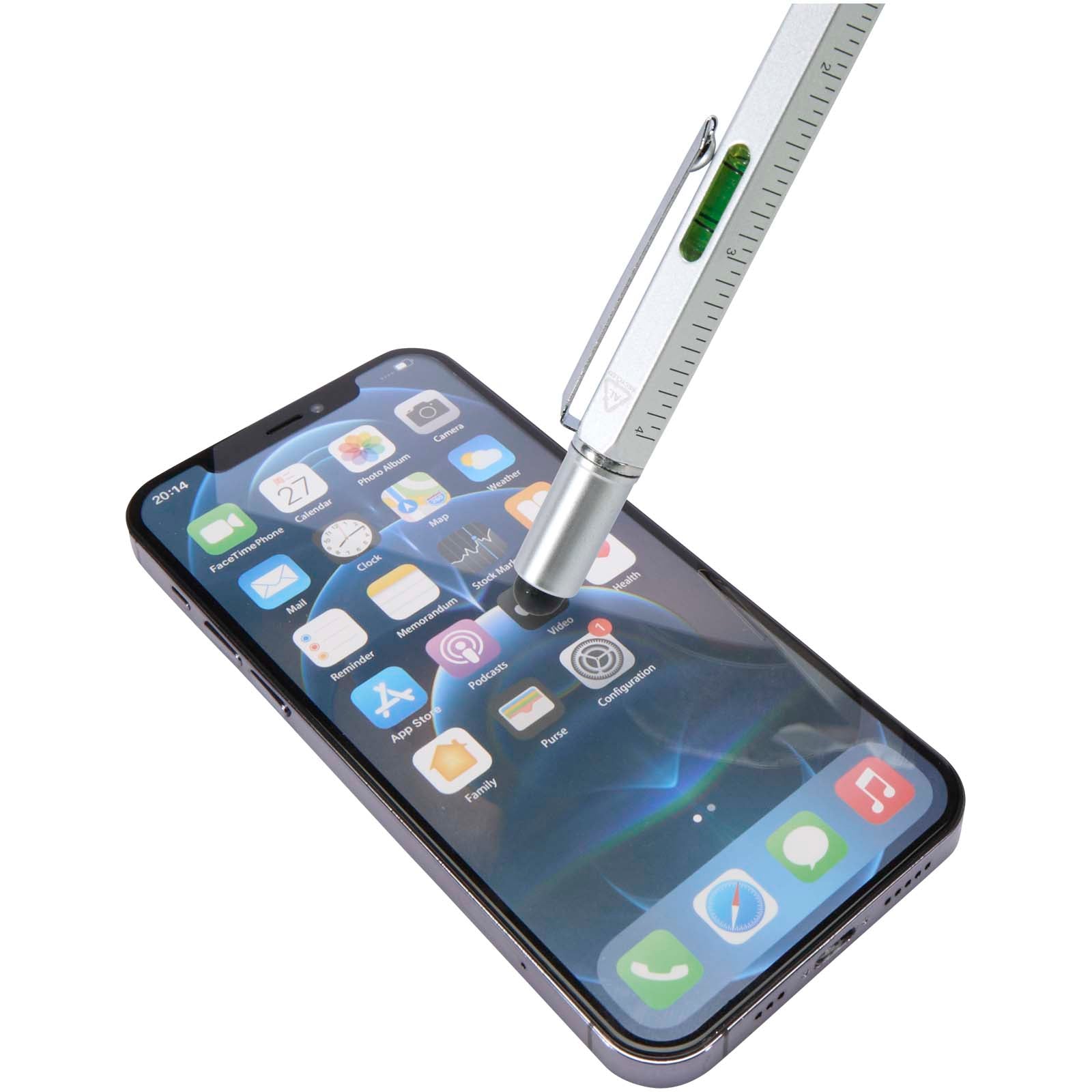 Dora Multifunktionsstift aus recyceltem Aluminium (schwarze Mine)