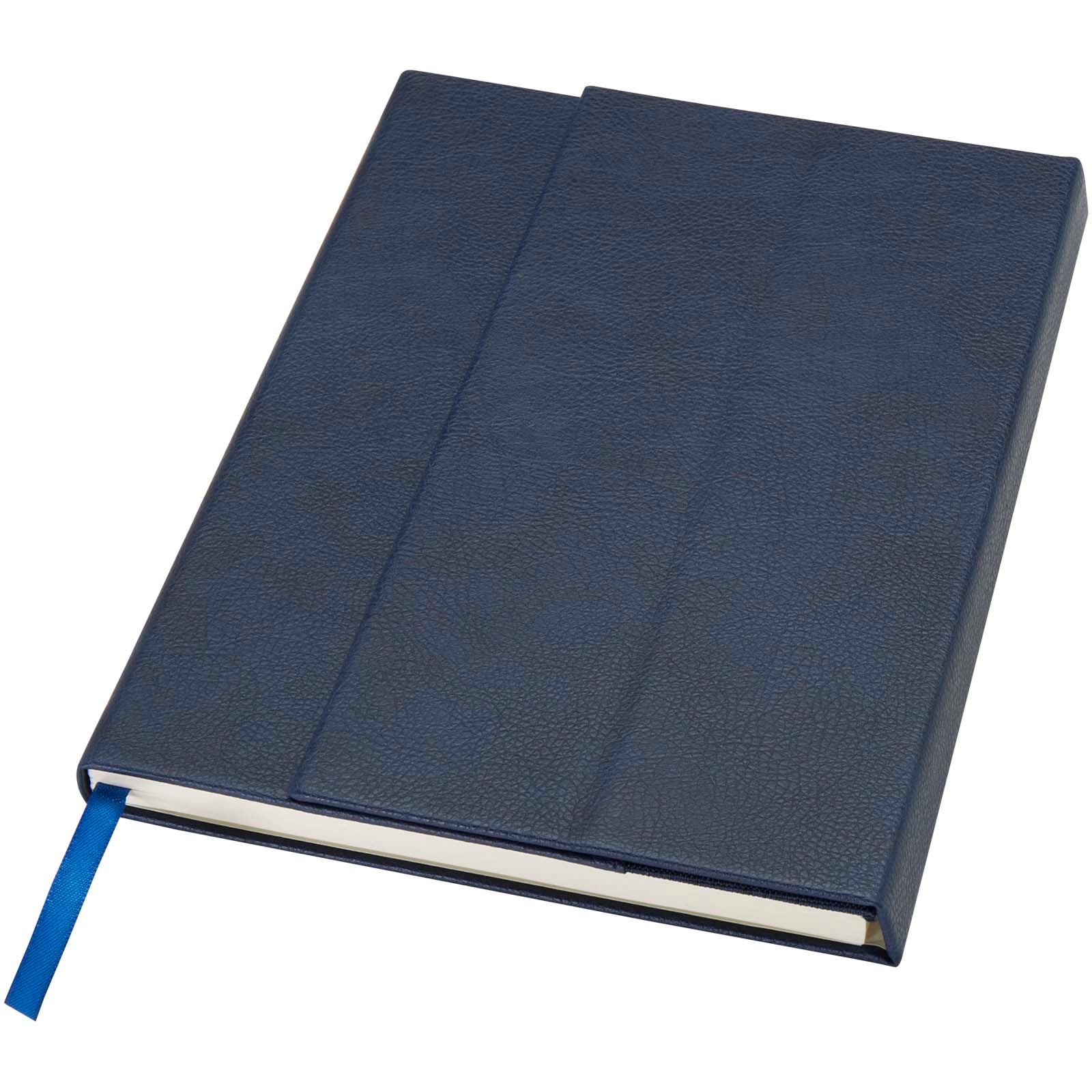 Alejandra A5 Hardcover Notizbuch aus recyceltem Leder – Ozeanblau