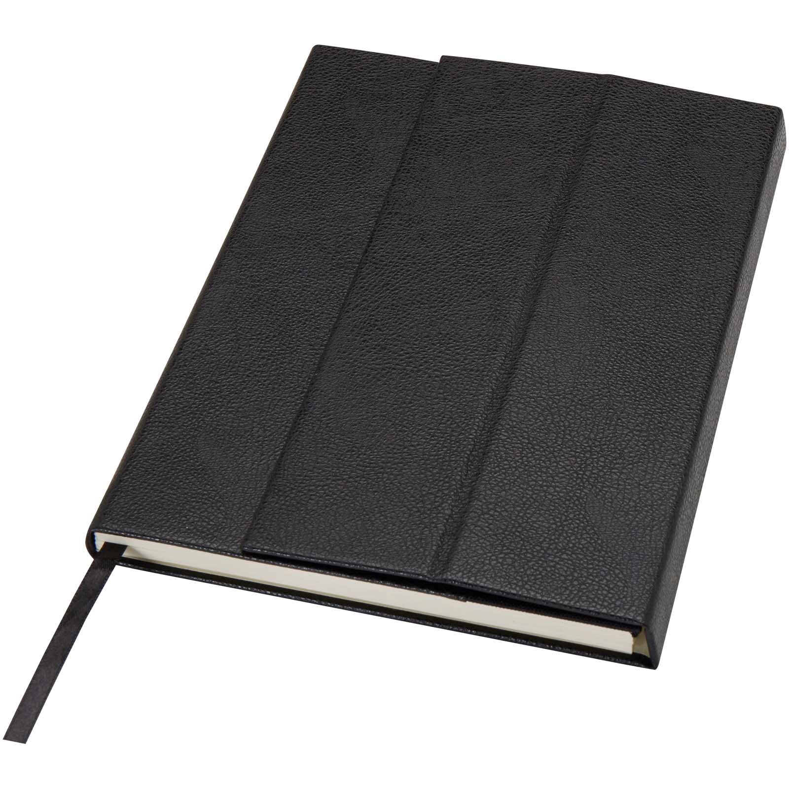 Alejandra A5 Hardcover Notizbuch aus recyceltem Leder – Schwarz