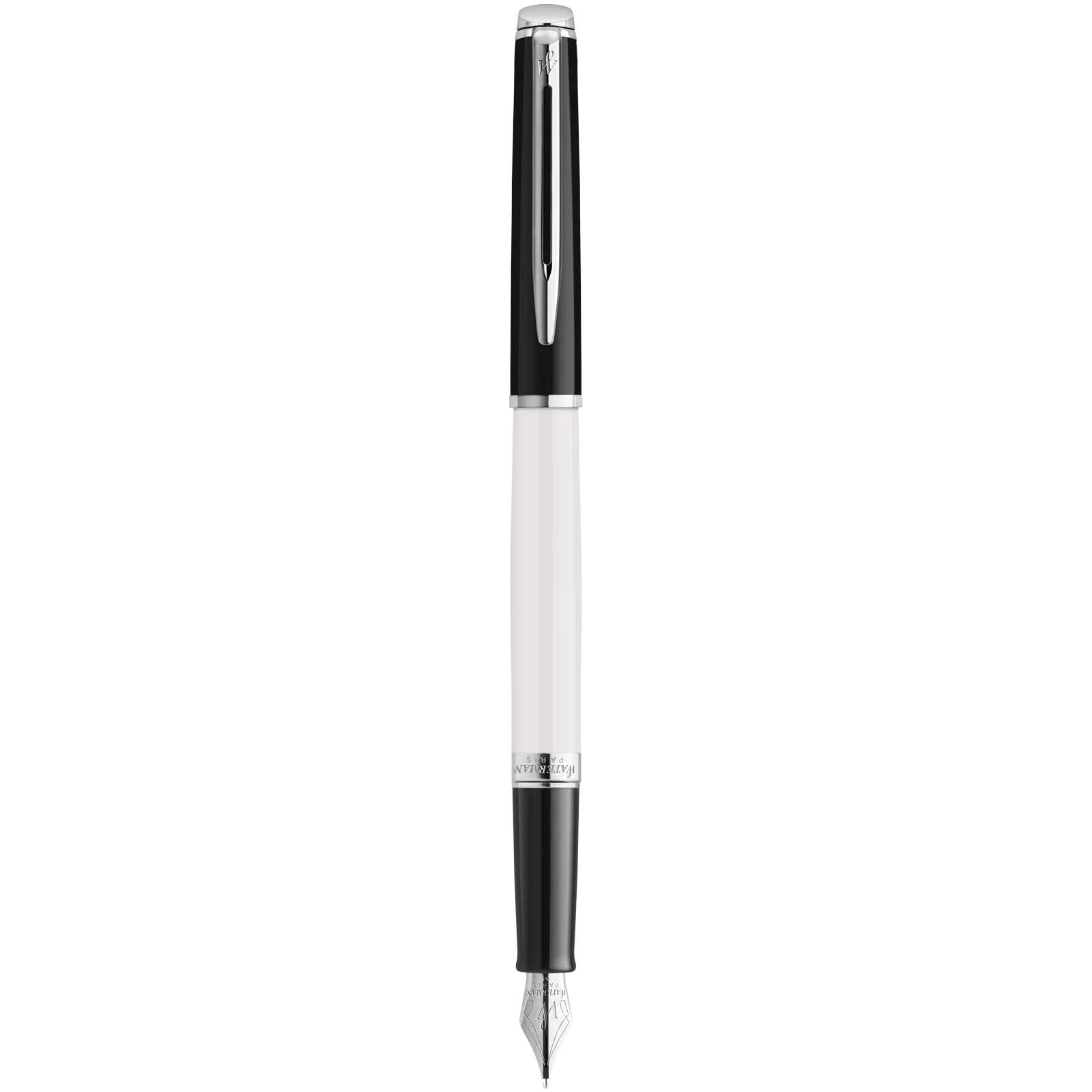Waterman Hemisphere Color-Block Füllfederhalter mit Palladiumbeschichtung (blaue Mine) – Weiss und Schwarz