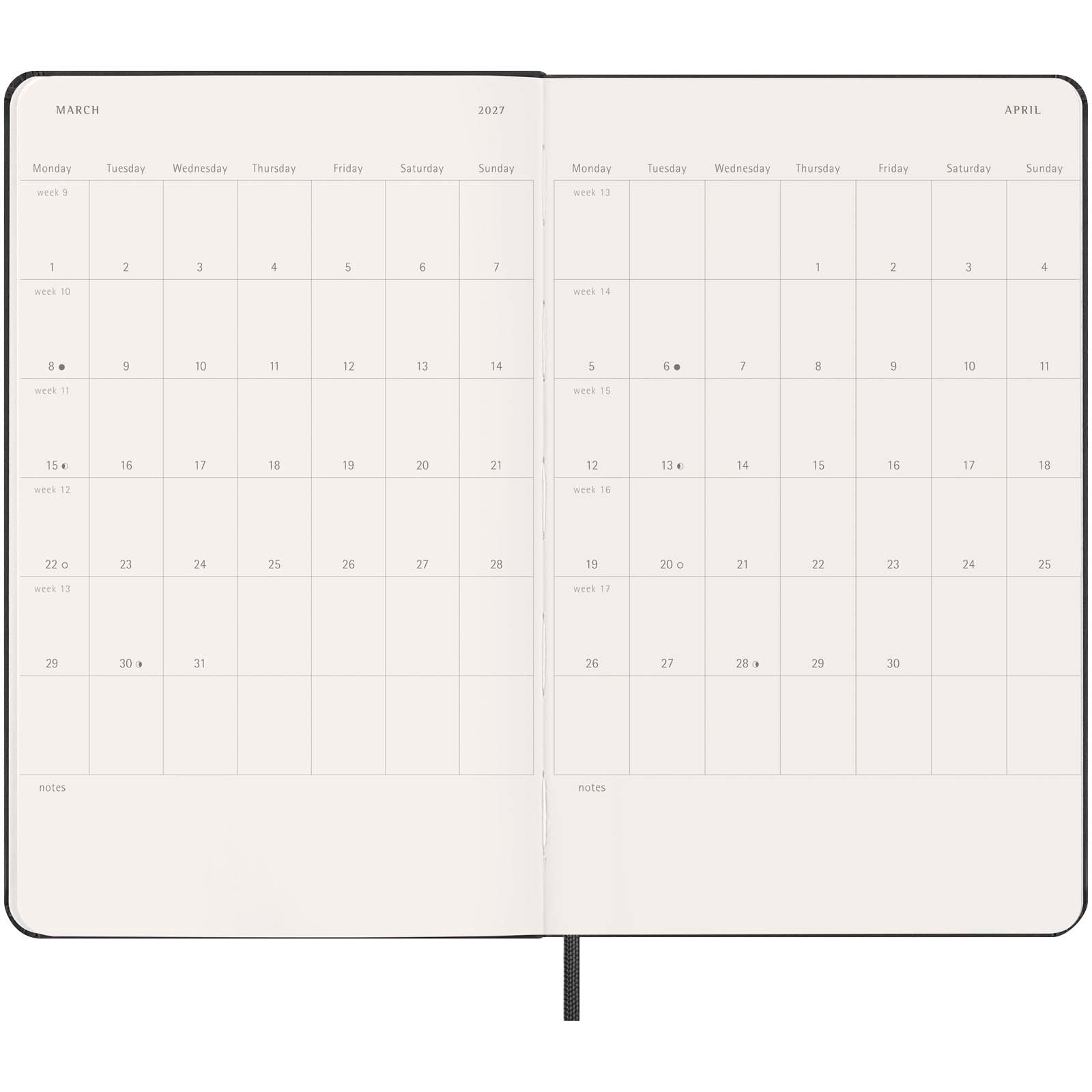 Moleskine Hardcover 12 Monate Wochenkalender L vertikal