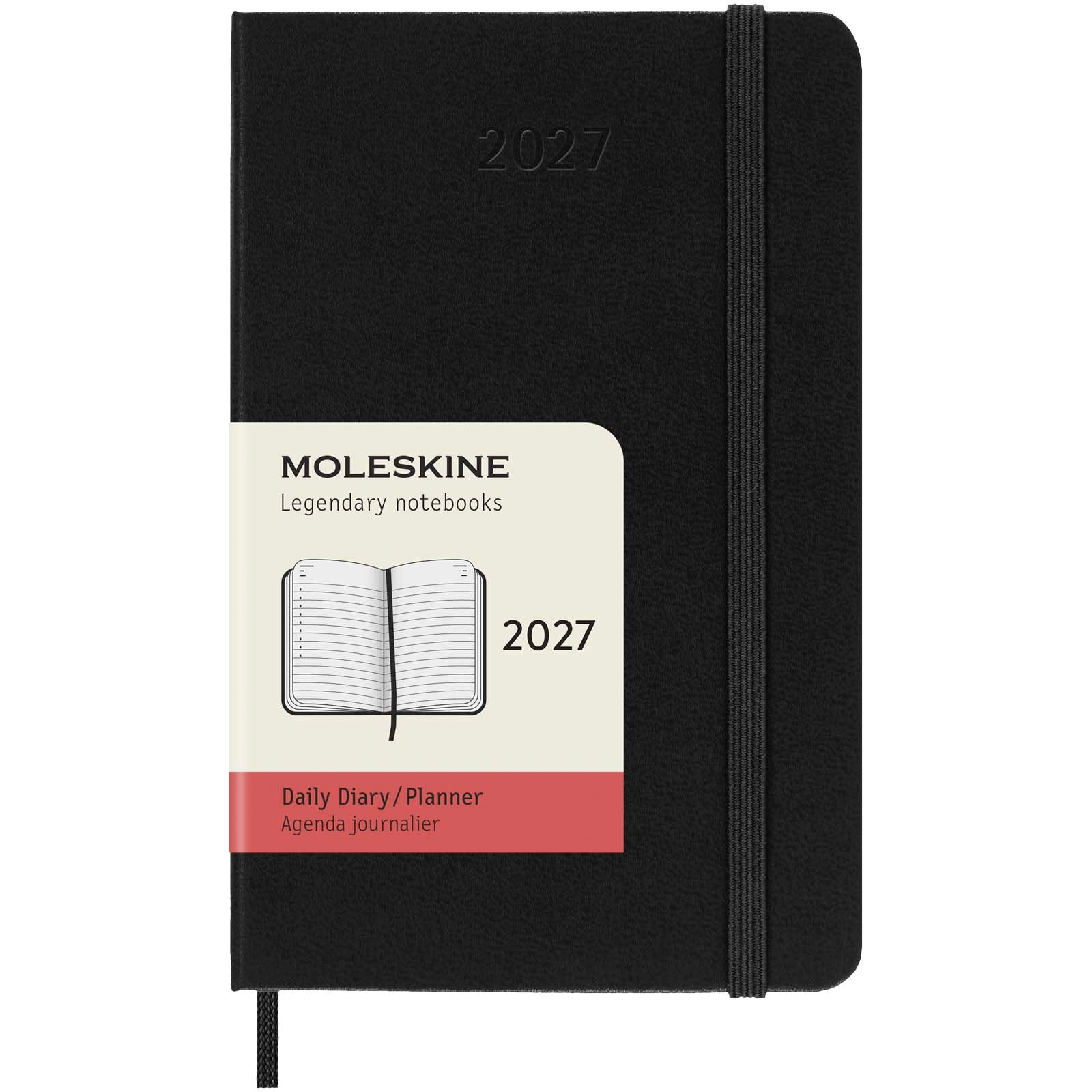 Moleskine Hardcover 12 Monate Tageskalender , Pocket-Format – Schwarz