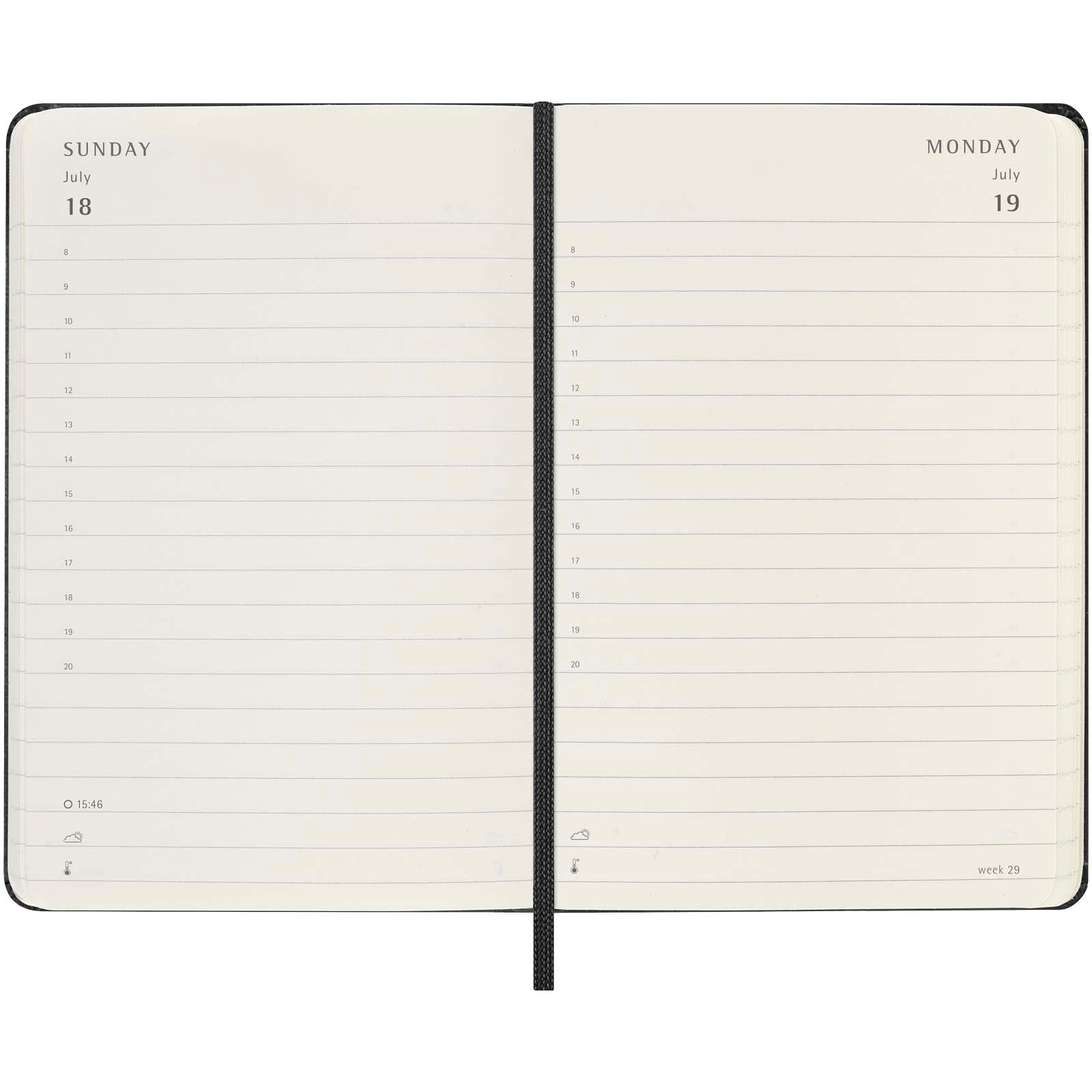 Moleskine Hardcover 12 Monate Tageskalender , Pocket-Format
