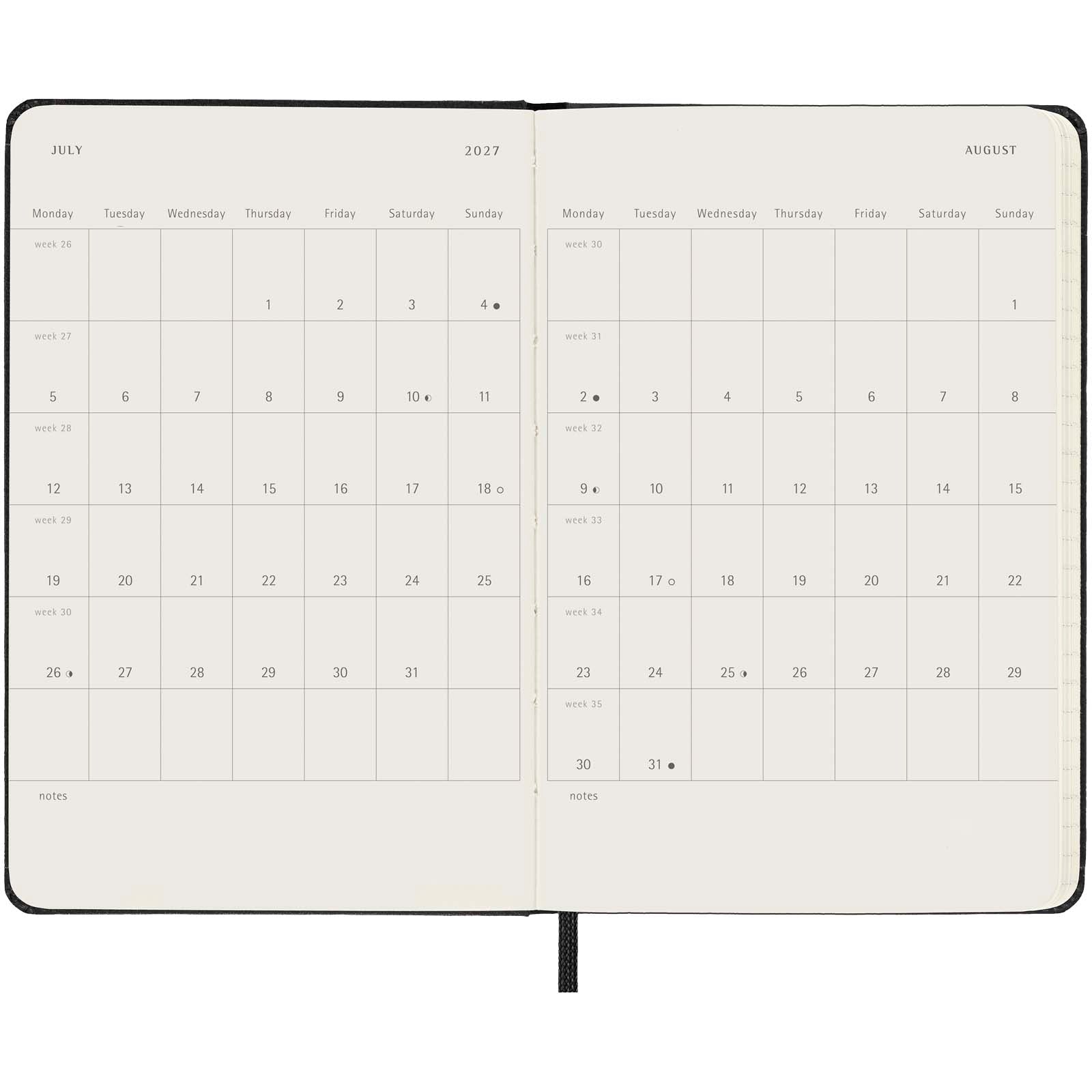 Moleskine Hardcover 12 Monate Tageskalender , Pocket-Format