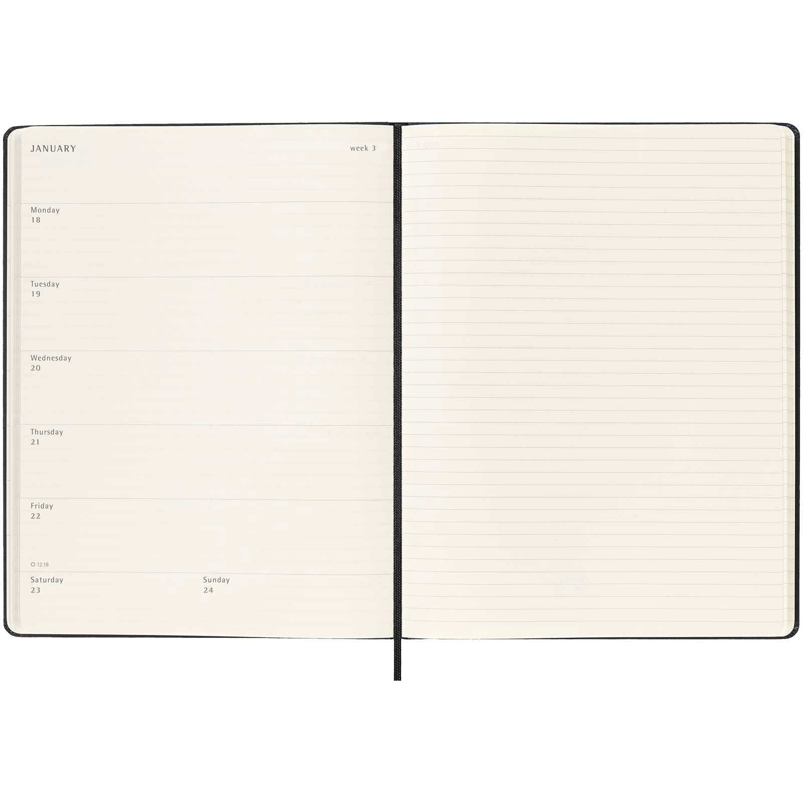 Moleskine Hardcover 12 Monate Wochenkalender XL