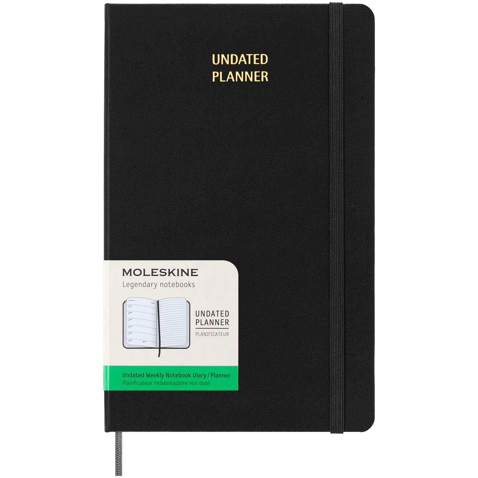 Moleskine Hardcover Wochenplaner L, undatiert – Schwarz