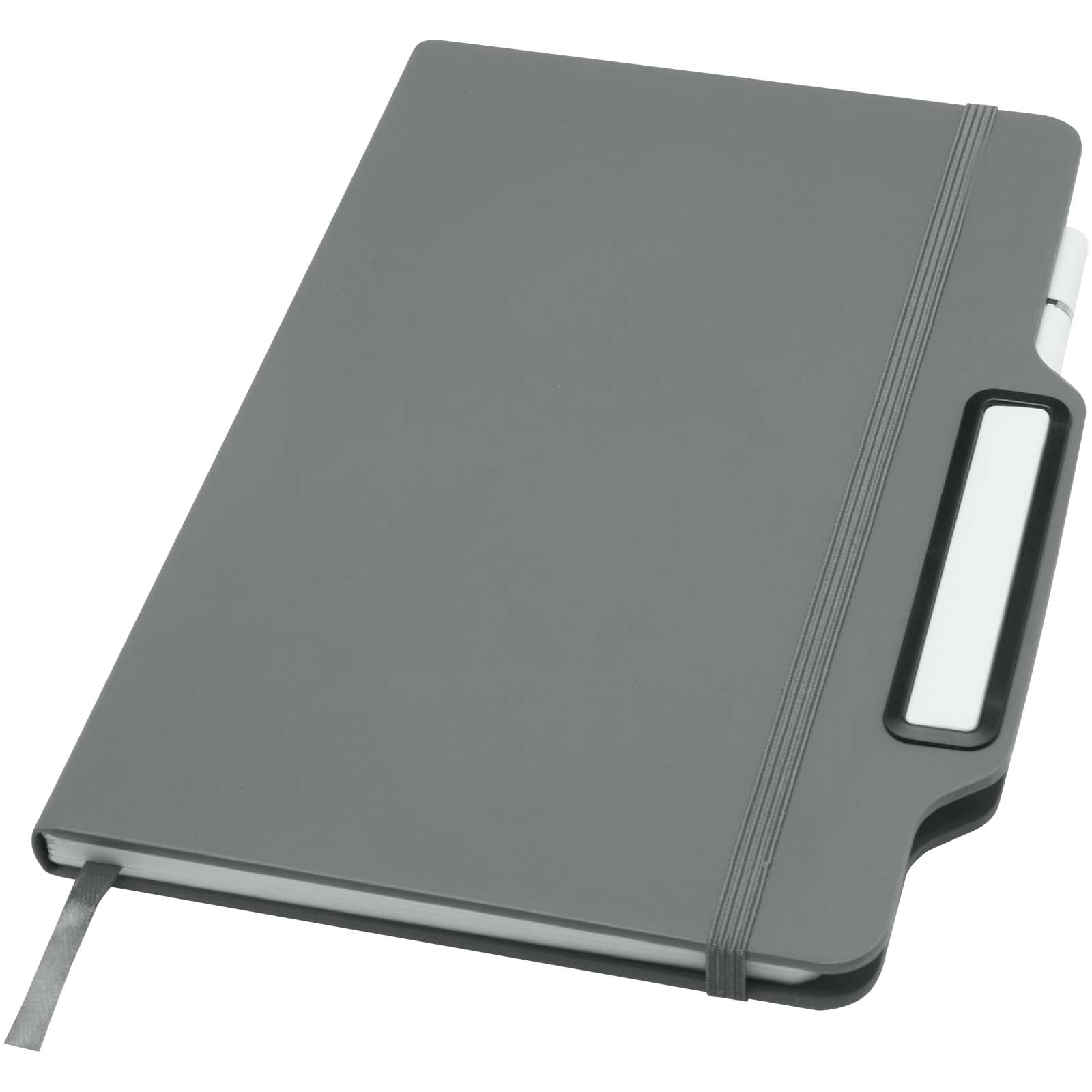 Nexus A5 Hardcover Notizbuch mit Kugelschreiber und Bleistiftset (schwarze Mine) – Grau