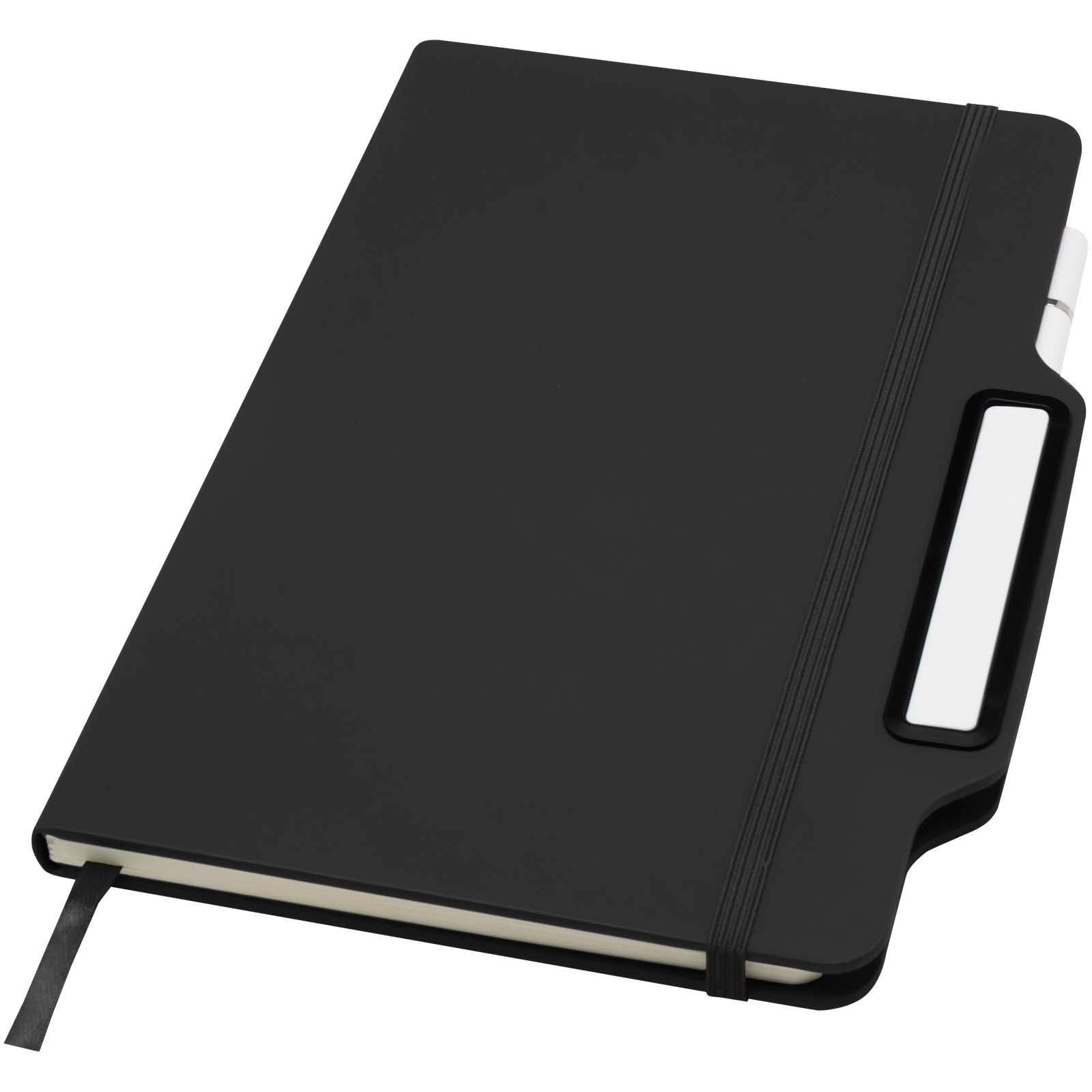 Nexus A5 Hardcover Notizbuch mit Kugelschreiber und Bleistiftset (schwarze Mine) – Schwarz