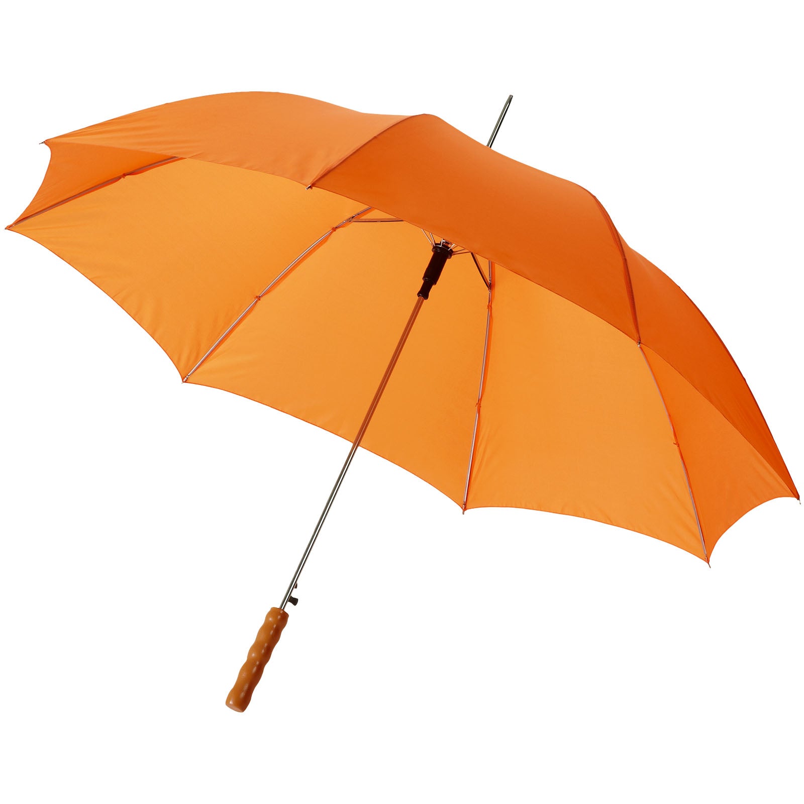 Lisa 23" Automatikregenschirm mit Holzgriff – Orange