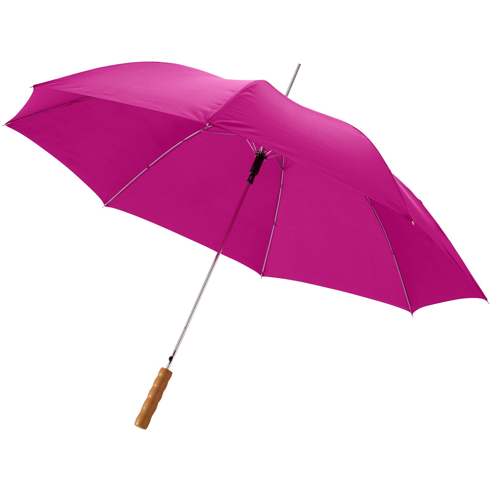 Lisa 23" Automatikregenschirm mit Holzgriff – Magenta