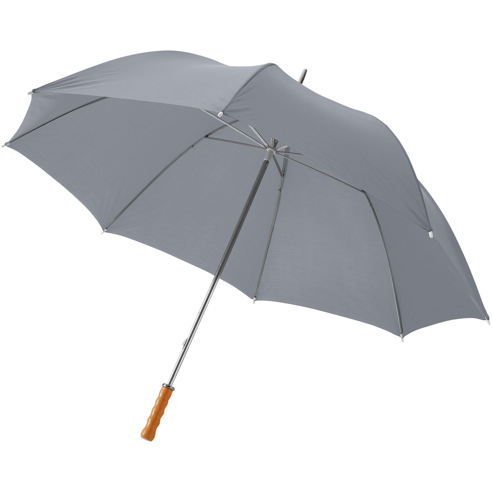Karl 30" Golfschirm mit Holzgriff – Grau