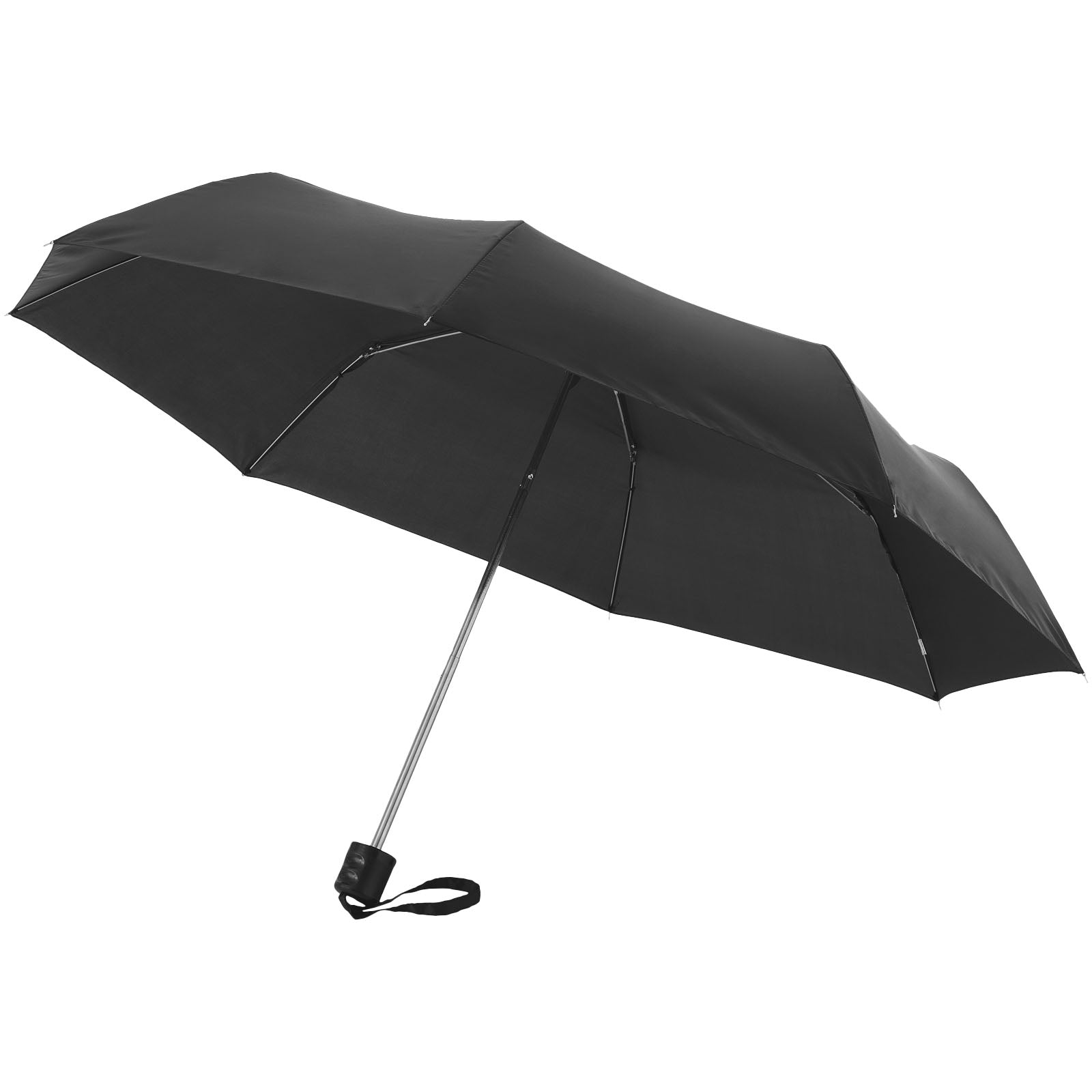 Ida 21,5" Kompaktregenschirm – Schwarz