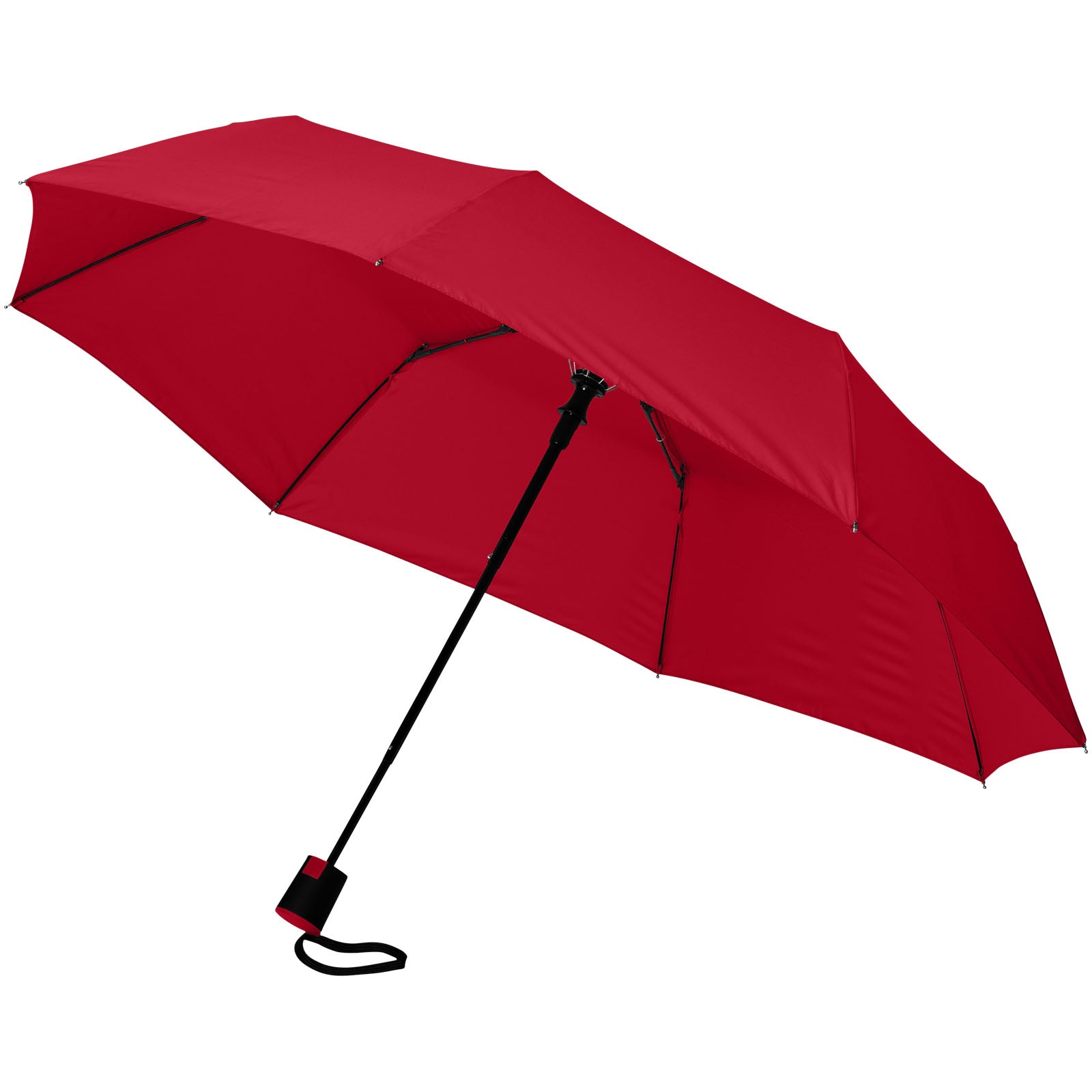Wali 21" Automatik Kompaktregenschirm – Rot