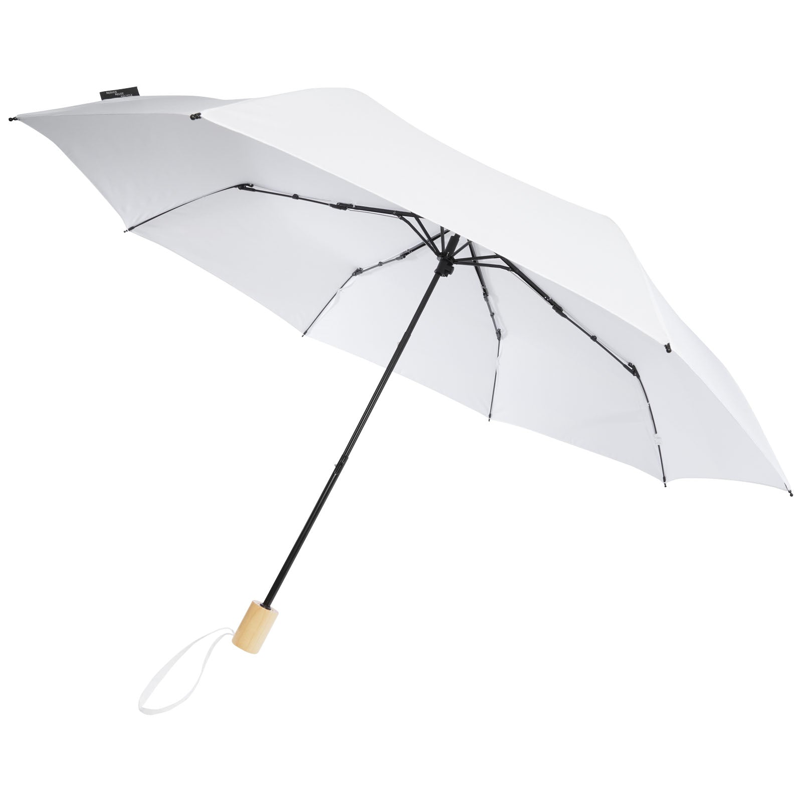 Birgit 21'' faltbarer winddichter Regenschirm aus recyceltem PET – Weiss