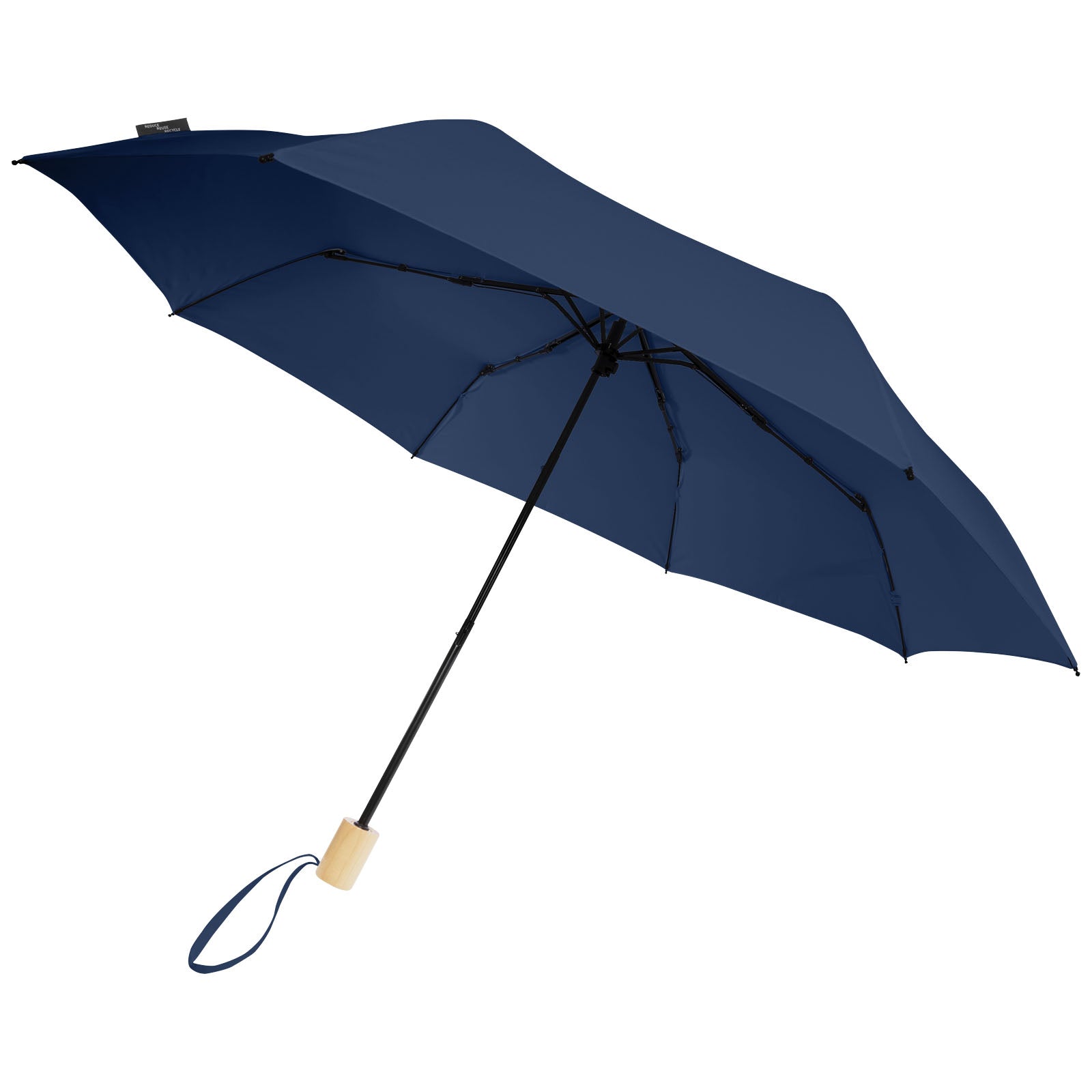 Birgit 21'' faltbarer winddichter Regenschirm aus recyceltem PET – Navy