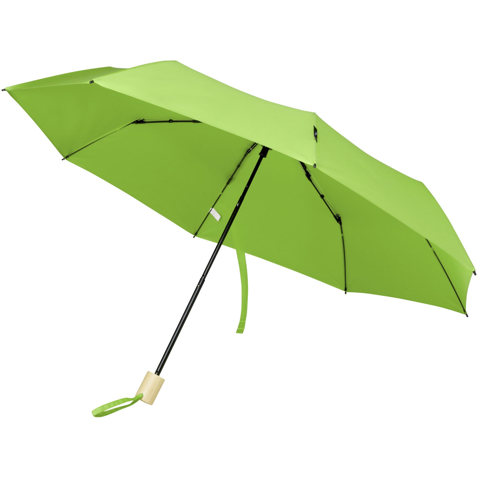 Birgit 21'' faltbarer winddichter Regenschirm aus recyceltem PET – Lindgrün
