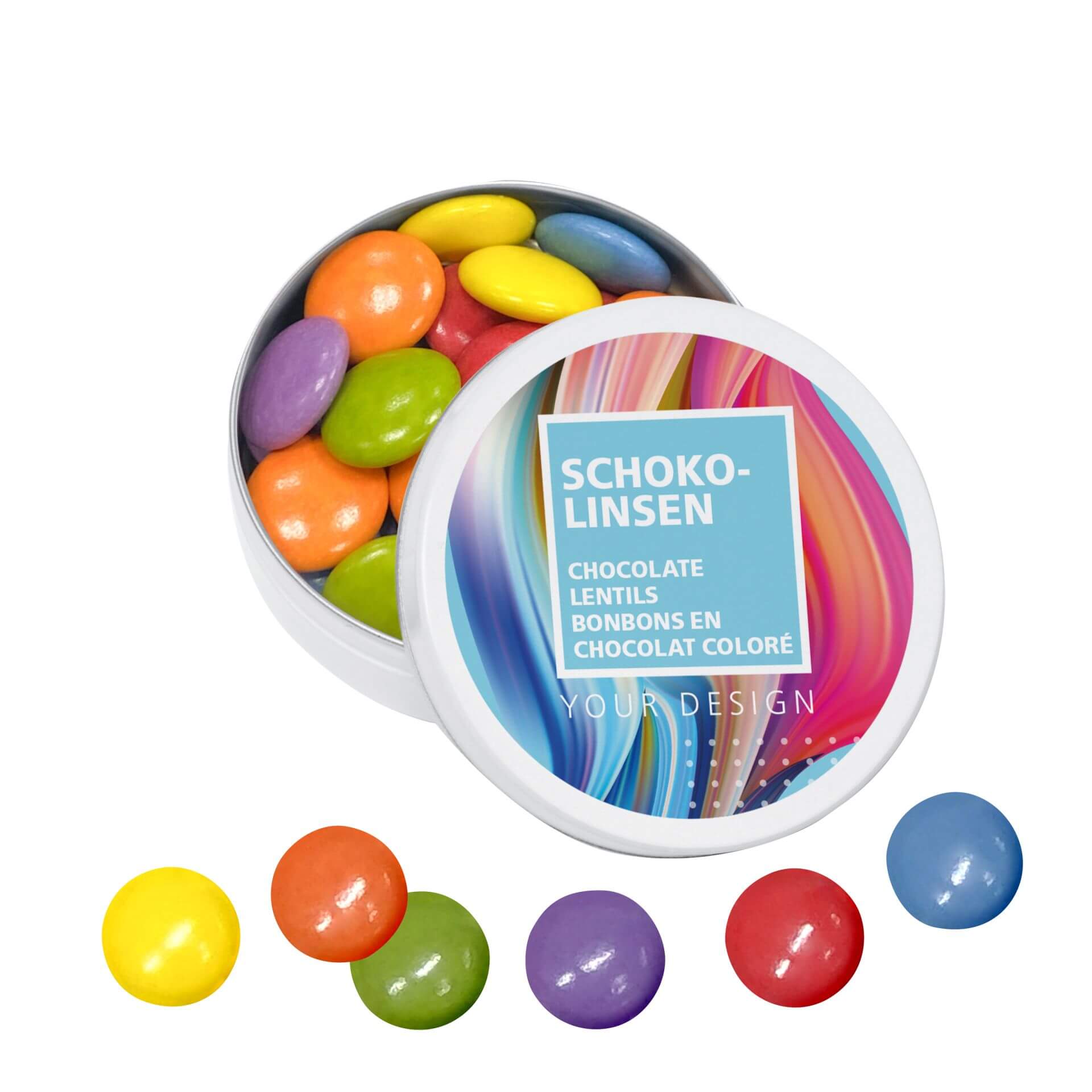 XS-Taschendose mit Schokolinsen, 18g