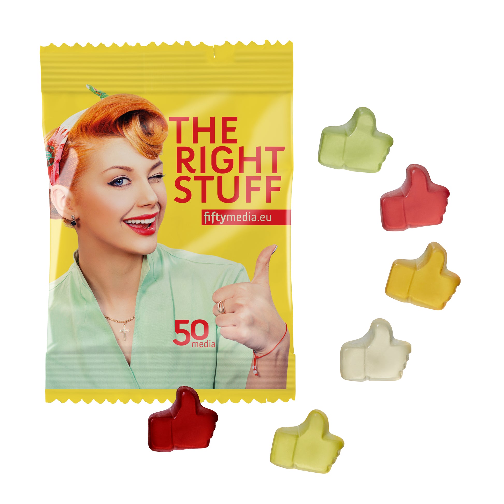 Fruchtgummi STANDARD-Formen 10 g im konventionellen Tütchen – @ Zeichen