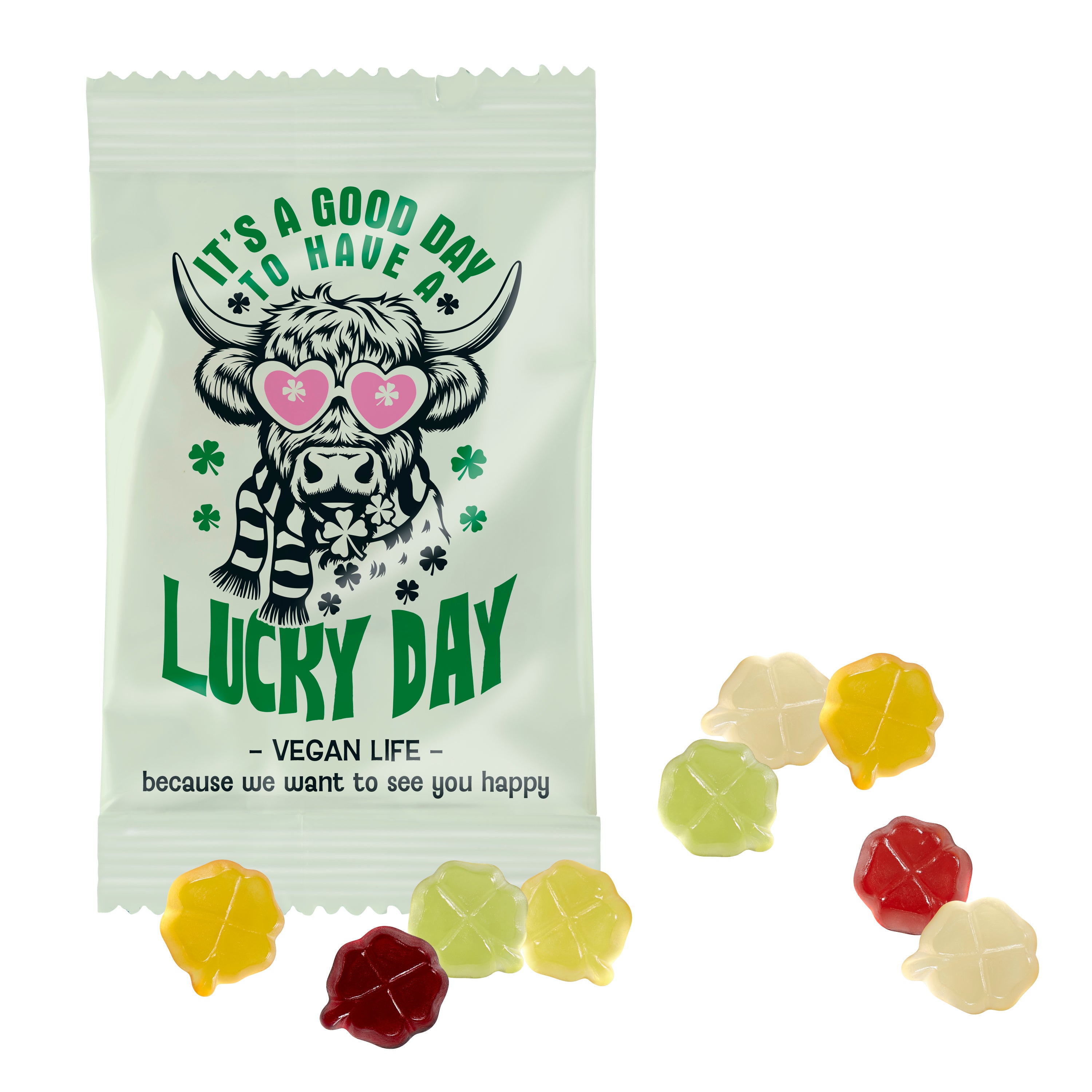 VEGANE Fruchtgummi STANDARD-Formen 15 g im konventionellen Tütchen
