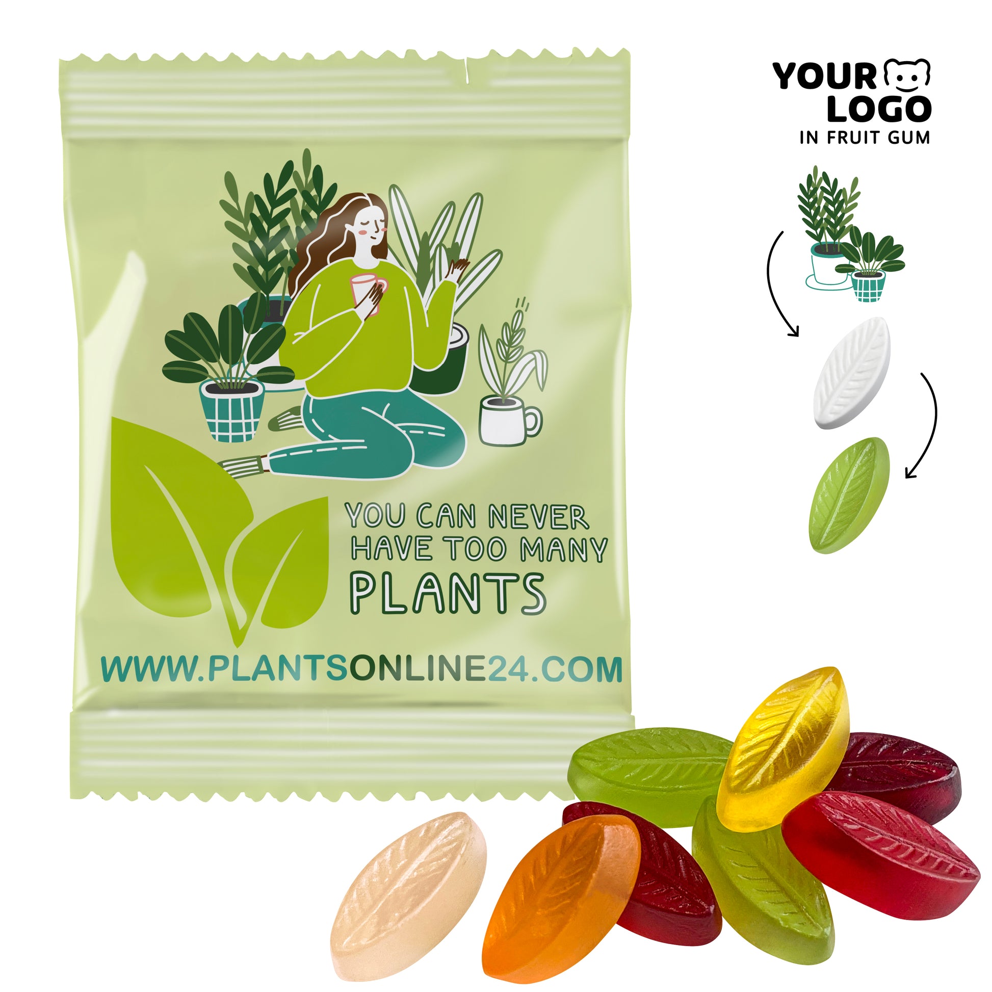 Fruchtgummi individuell 20 g, VEGAN im konventionellen Tütchen
