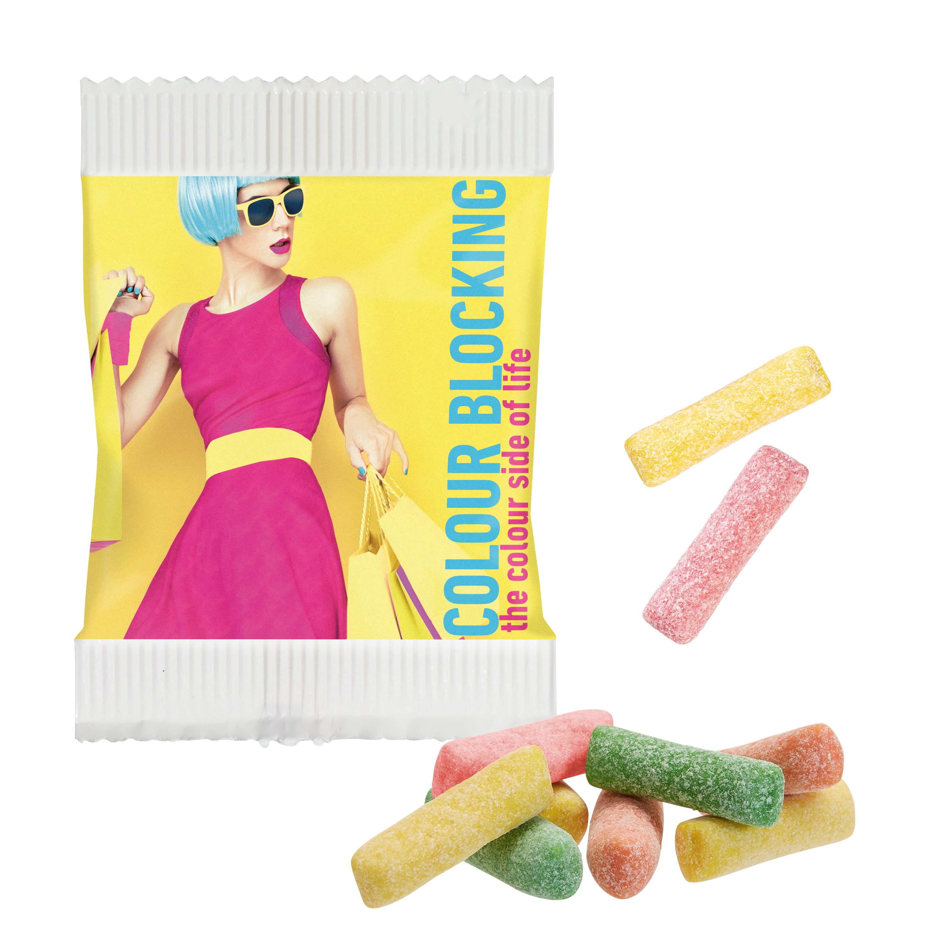 Mini HITSCHIES Kaubonbons Sauer MIX im Papiertütchen – Standardausführung