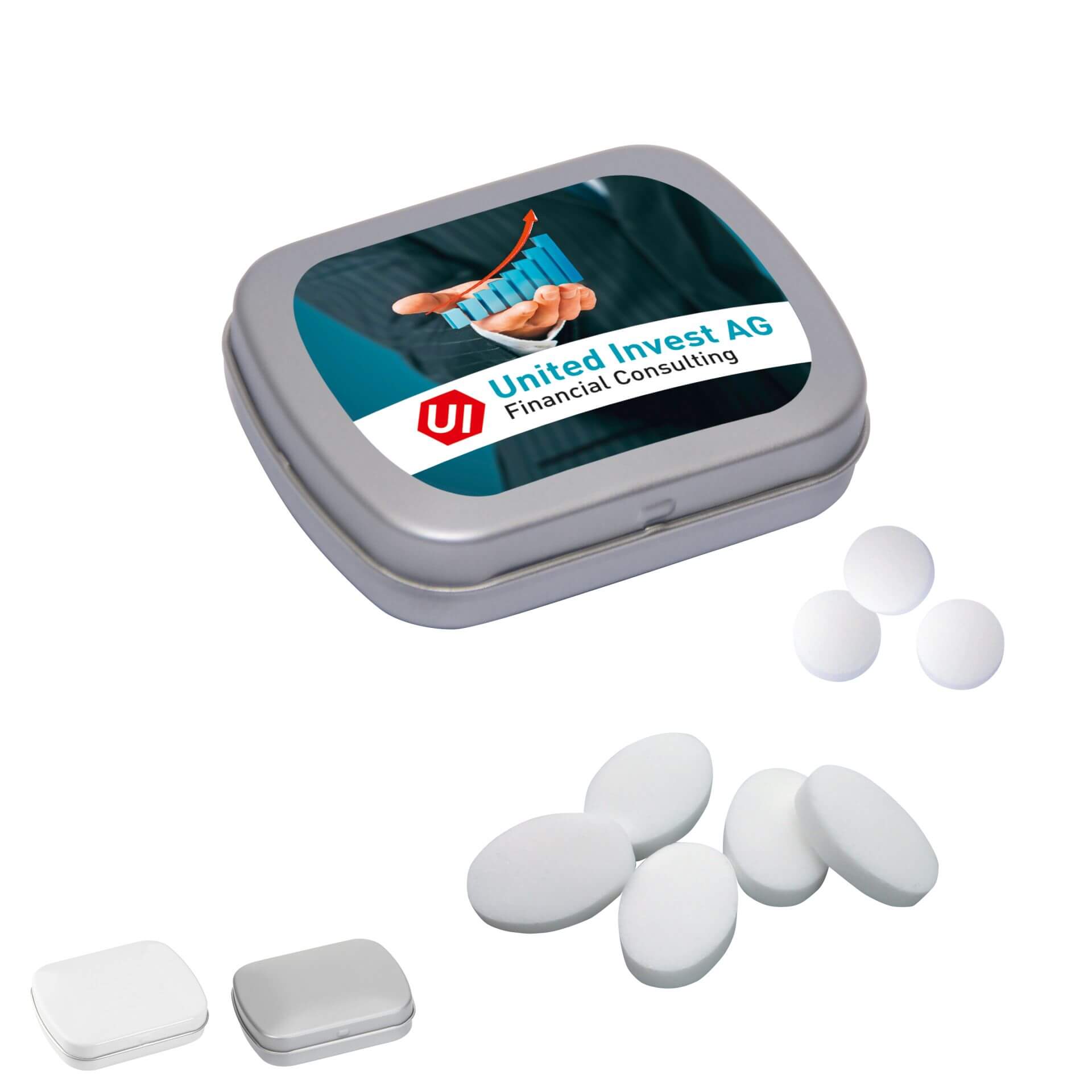 MINI-Klappdose mit Schokolinsen, 20g