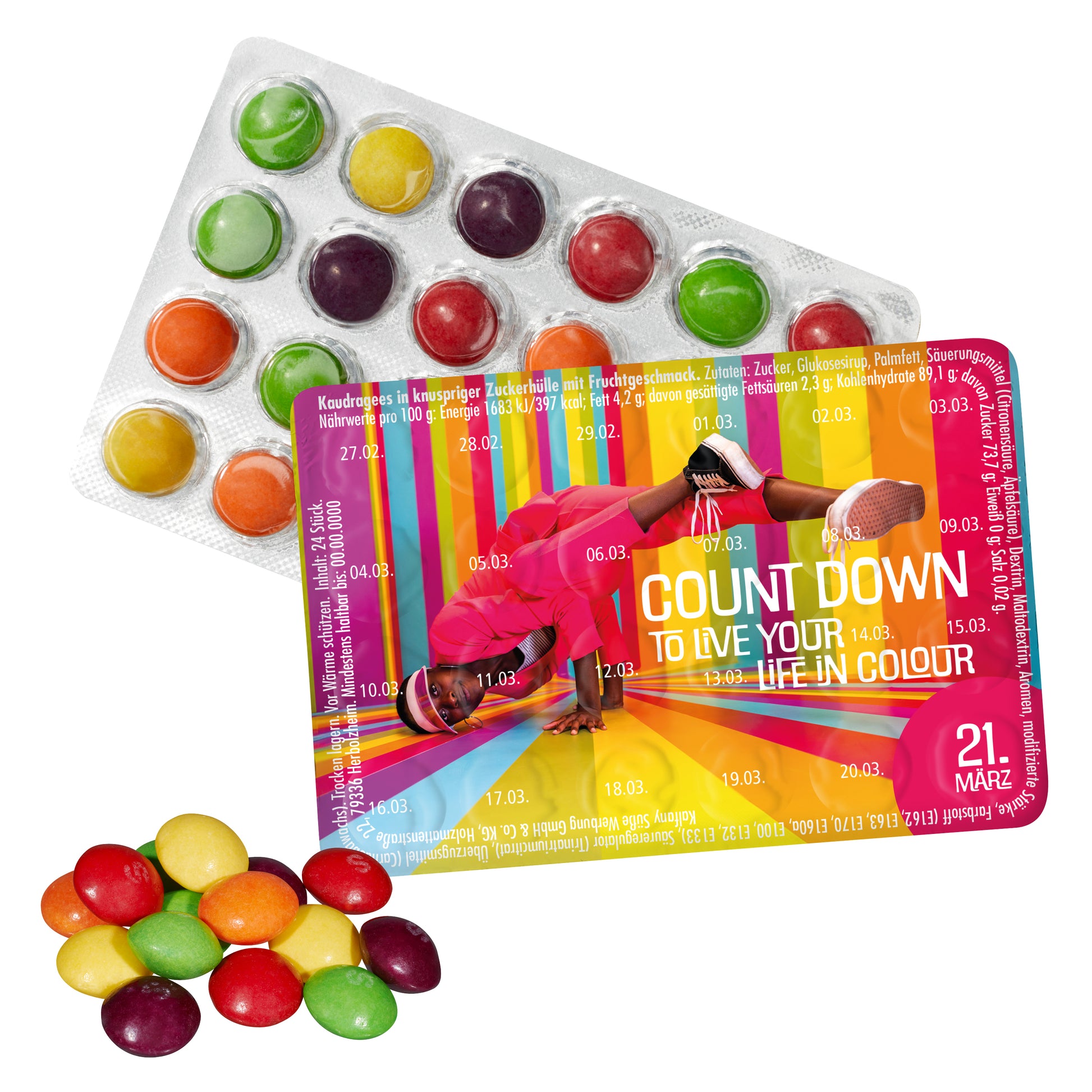 Kleinster Event-Kalender der Welt mit SKITTLES® Original Fruity Candy – Skittles