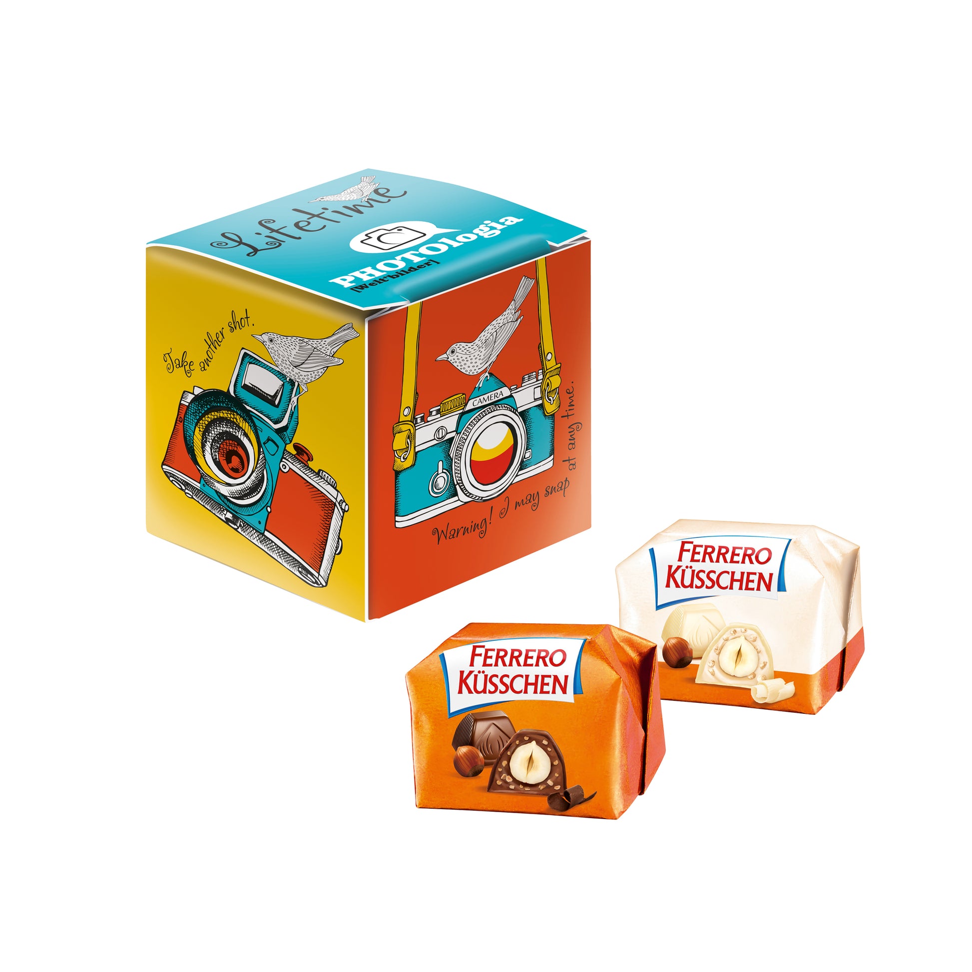 Mini Promo-Würfel mit Ferrero Küsschen – Standardausführung