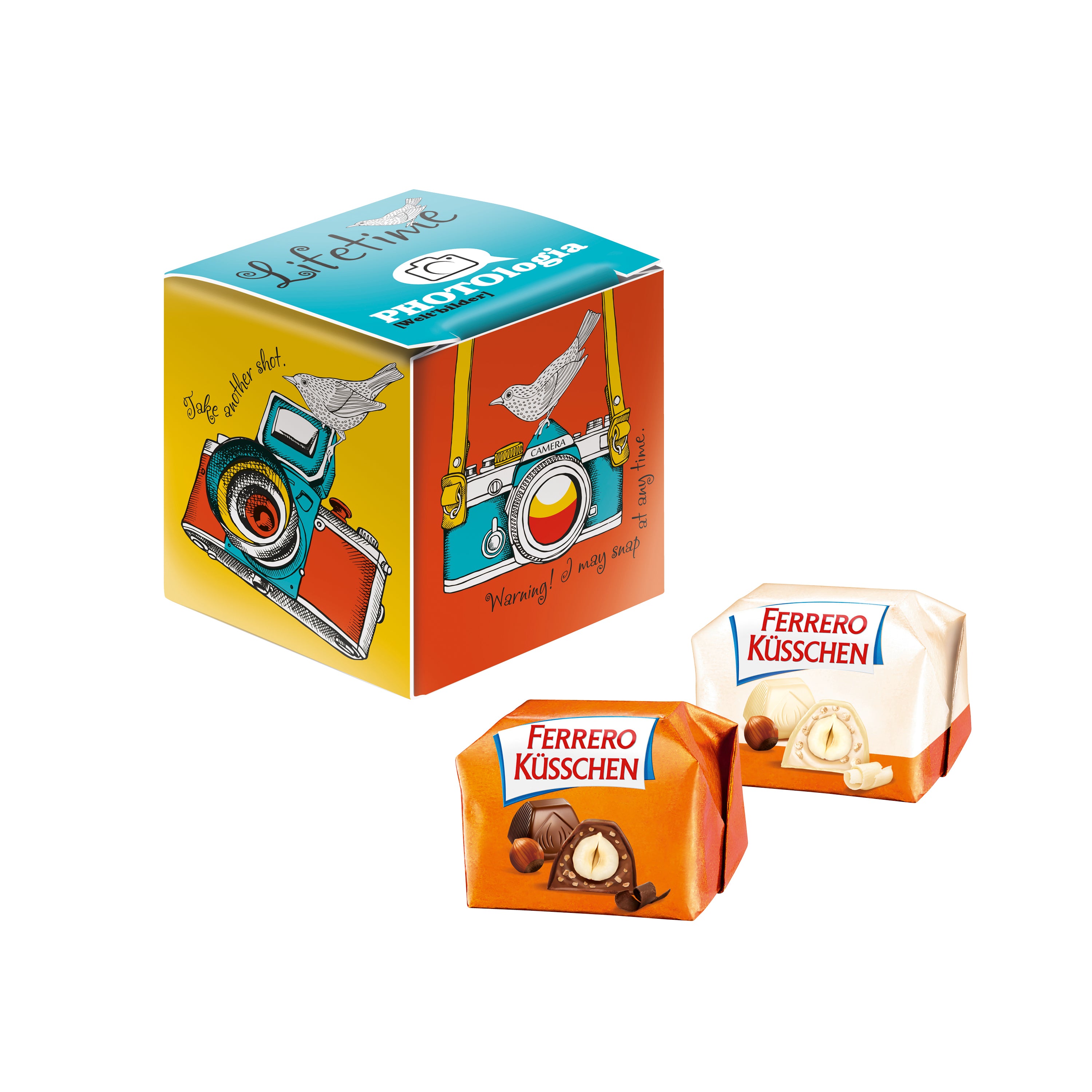 Mini Promo-Würfel mit Ferrero Küsschen – Standardausführung