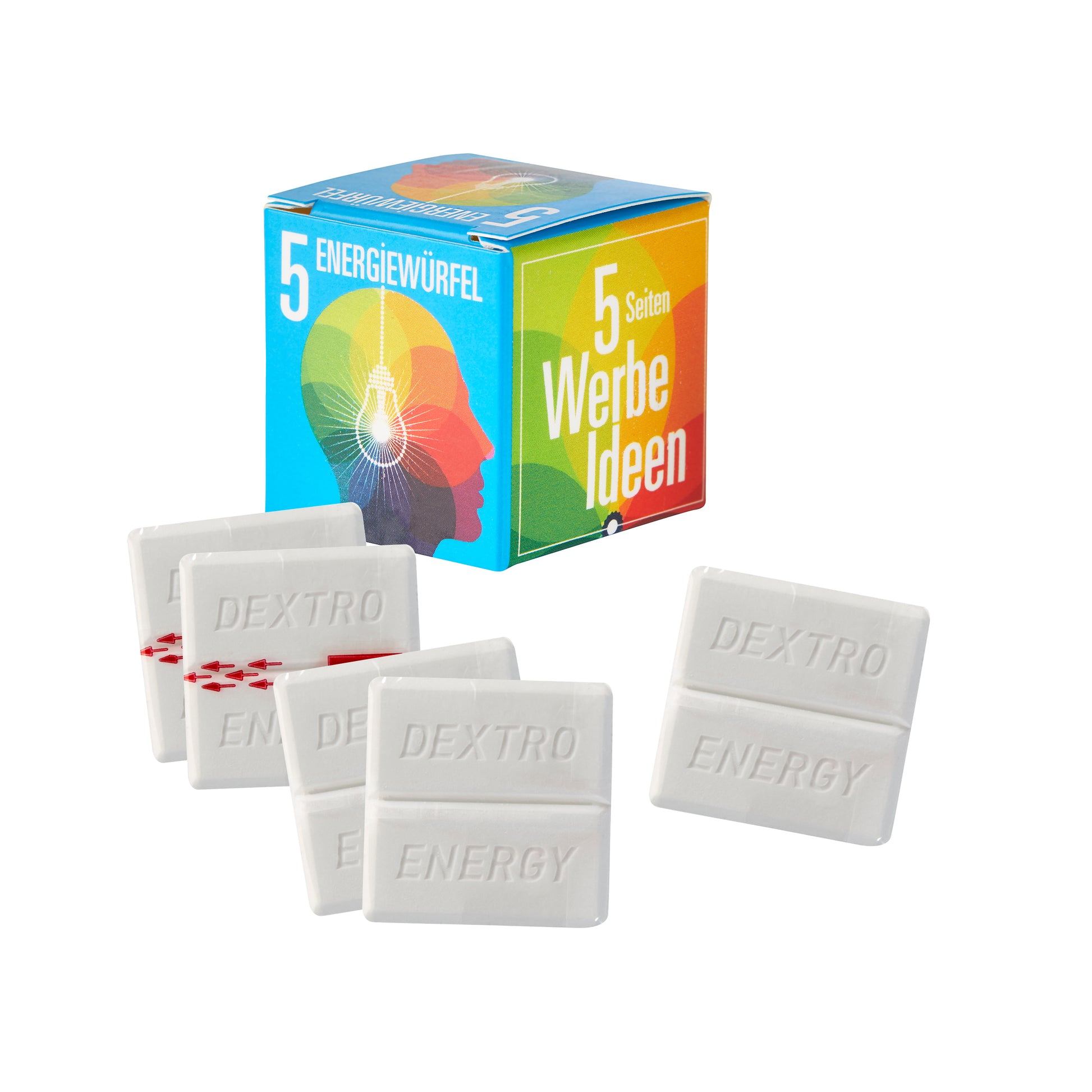 Mini Promo-Würfel mit DEXTRO ENERGY* – Standardausführung