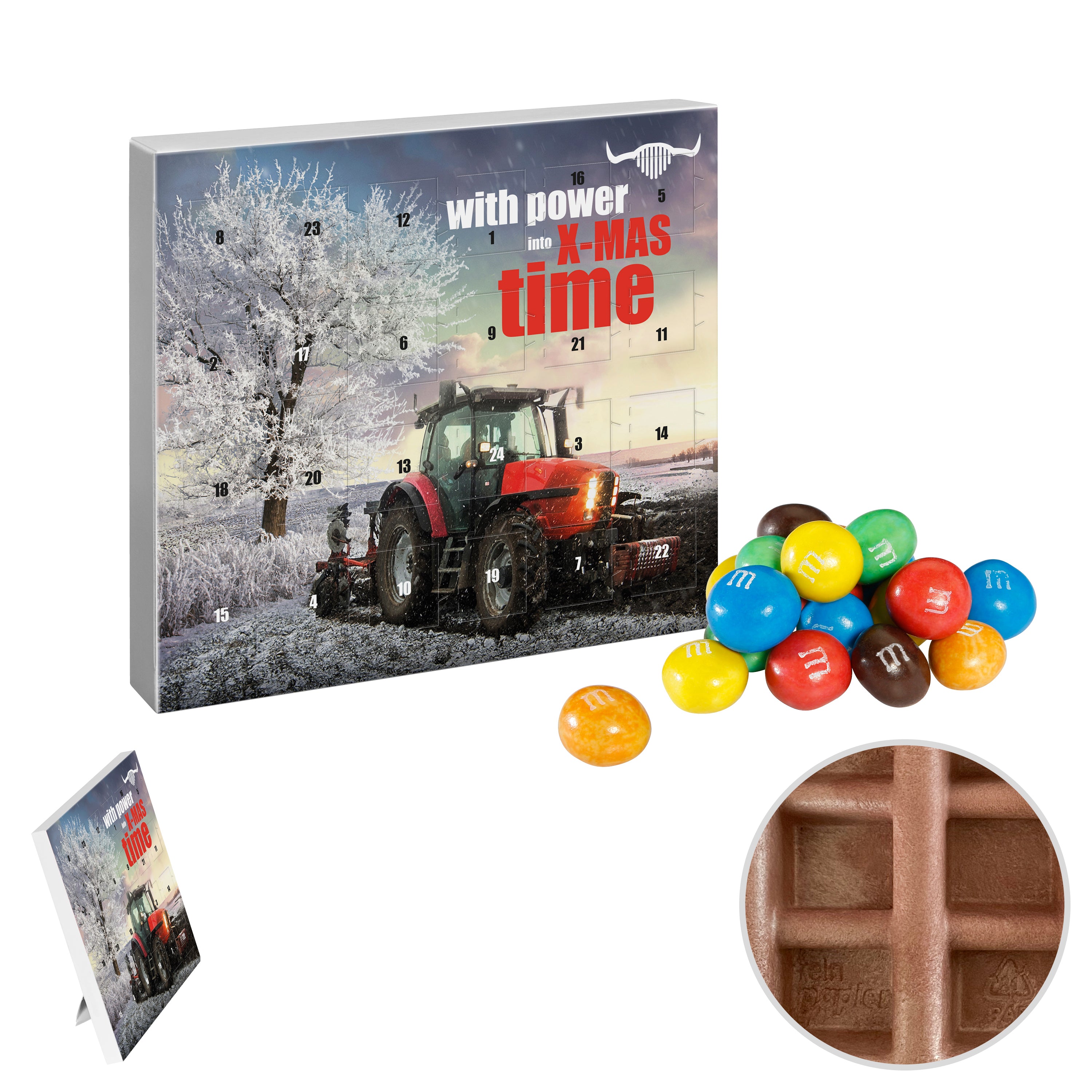 reinpapier® Mini-Adventskalender mit M&M'S® Crispy – 24 Stück M&M'S® Crispy, ca. 1,13 g/Stück