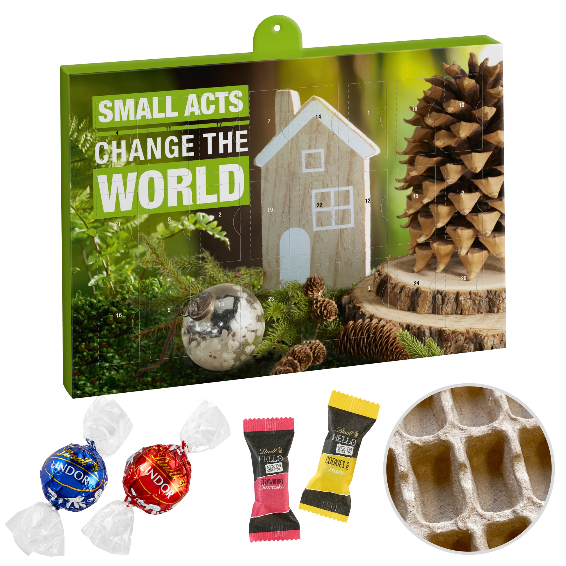Premium Marken-Adventskalender Papier – Lindt Lindor & Hello Mini Stick-Mix